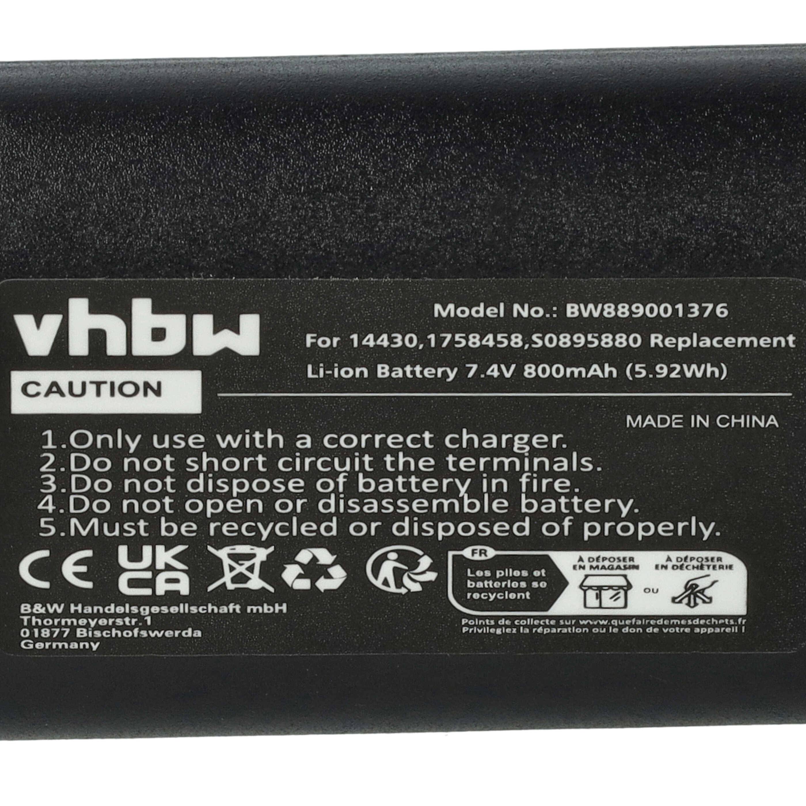vhbw Akku Ersatz für 3M W003688 | S0895880 für Drucker Kopierer Scanner Etiketten-Drucker (800 mAh, 7,4 V, Li-Ion)-4