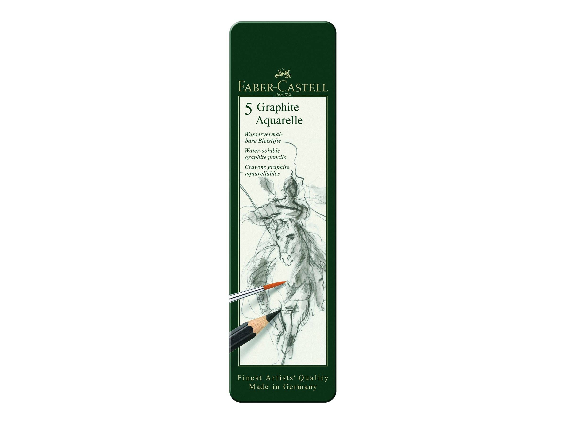 Faber-Castell AQUARELLE - Wasserfarbstift - 2B, 4B, 6B, 8B, HB - Grafit - 3.8 mm (Packung mit 5)-1