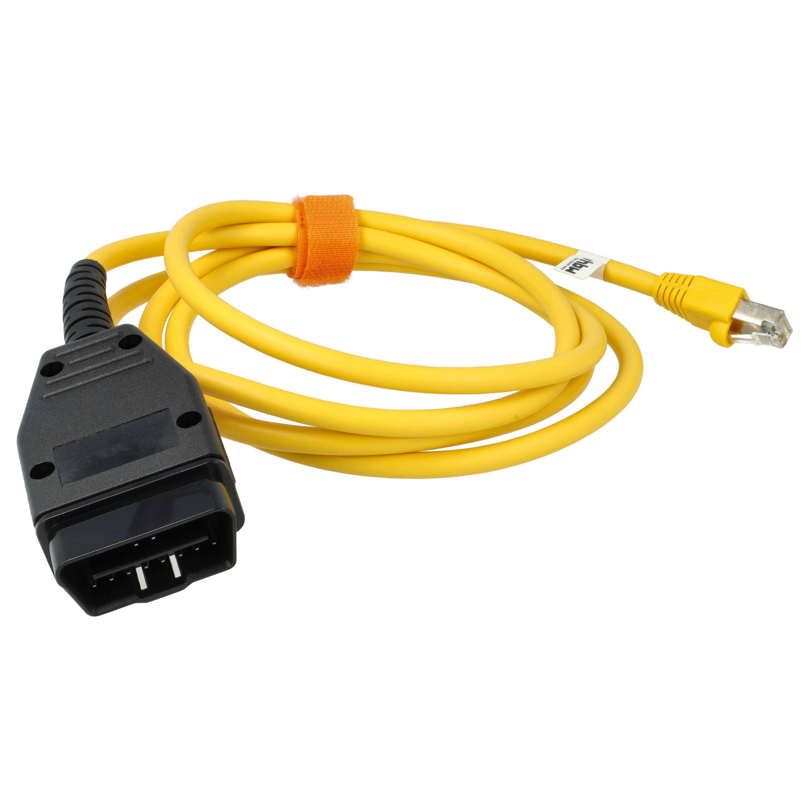 vhbw OBD Adapter 16 Pin OBD2 Buchse auf RJ45 Stecker kompatibel mit BMW 7er Serie F04, X1 F48, F01, F02 Auto, PKW-1