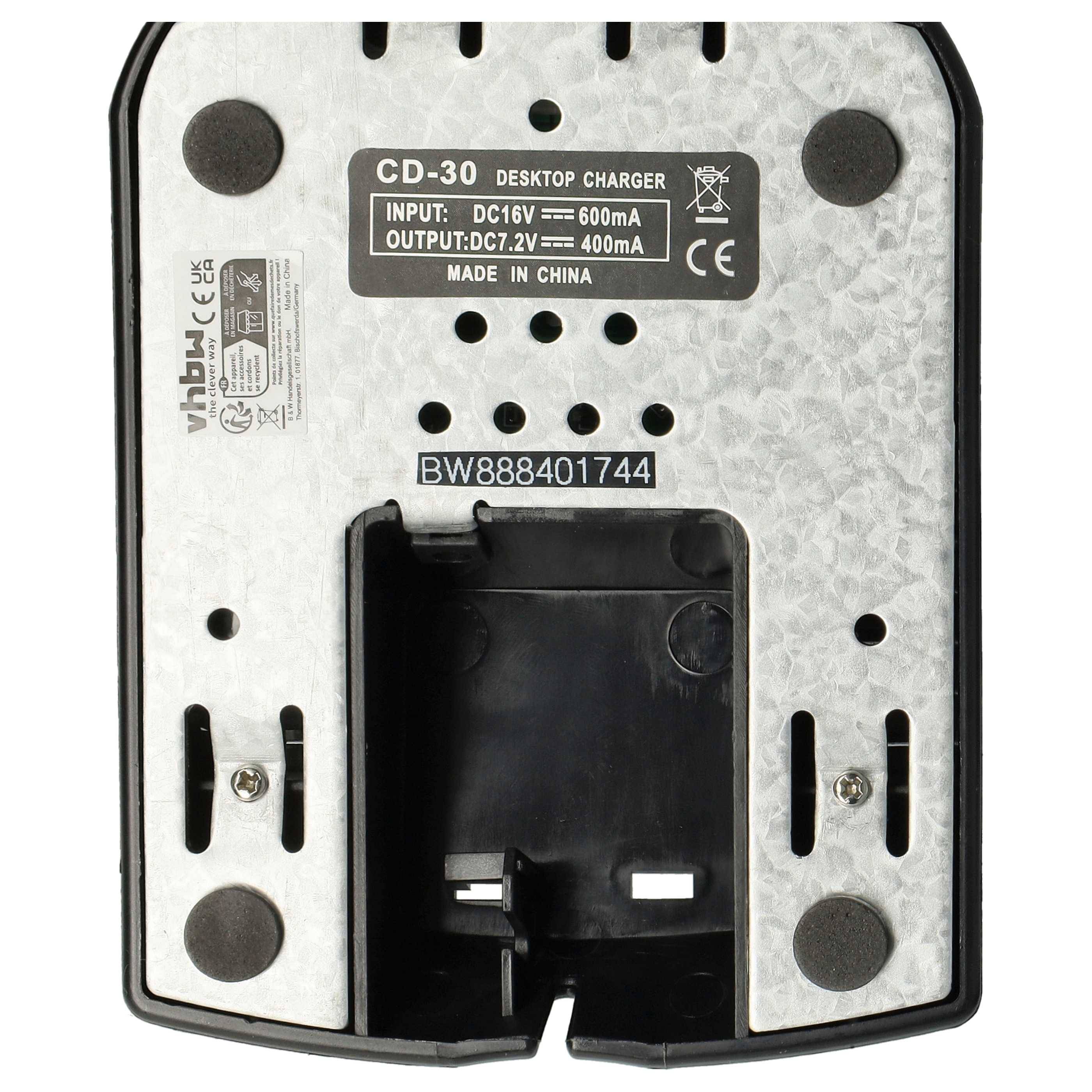 vhbw Ladegerät kompatibel mit Vertex VX-800U | VX-800, VX-800V Funkgerät-Akkus - Ladestation + Netzteil, 7,2 V, 0,4 A-4