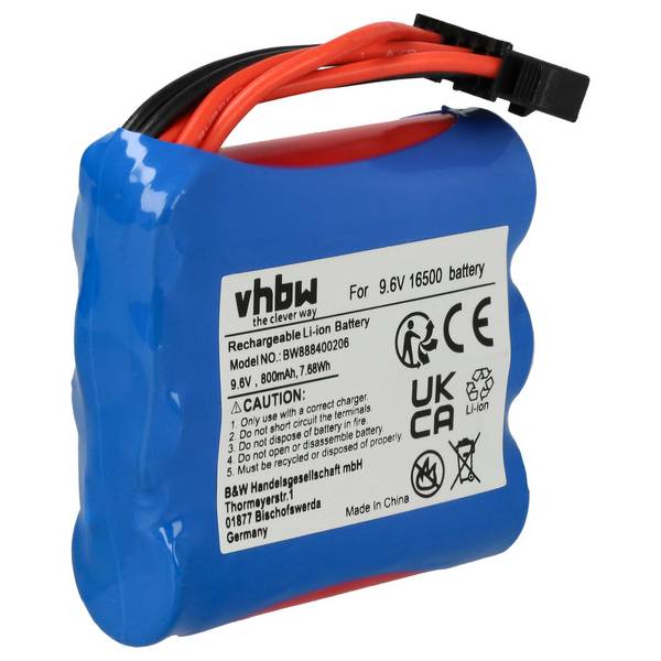 vhbw Akku kompatibel mit GPToys Foxx 9116 | 9115, 9120, S912, S911, 9117 Modellbau (800mAh, 9,6V, Li-Ion, 54 x 48 x 16,5