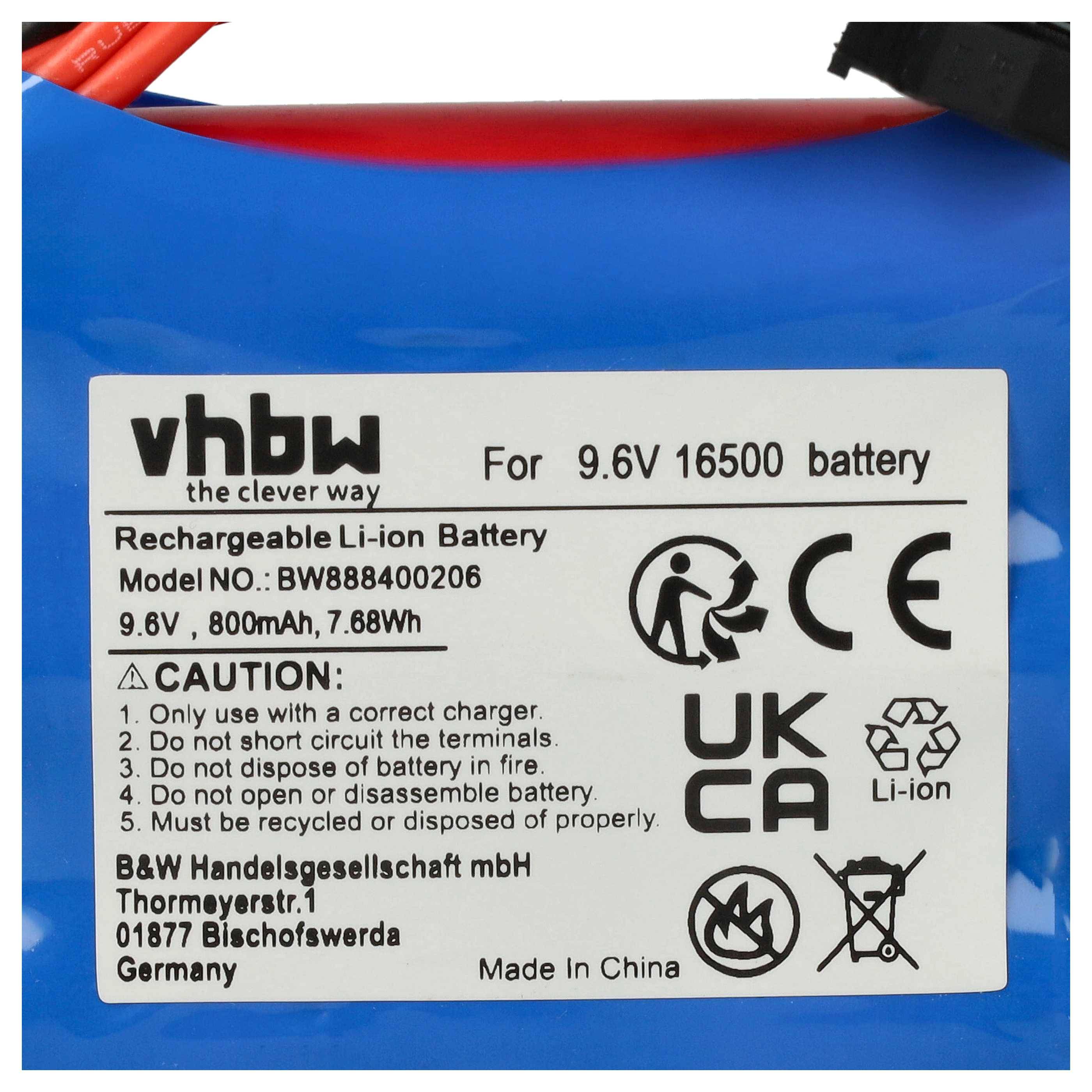 vhbw Akku kompatibel mit GPToys Foxx 9116 | 9115, 9120, S912, S911, 9117 Modellbau (800mAh, 9,6V, Li-Ion, 54 x 48 x 16,5-4