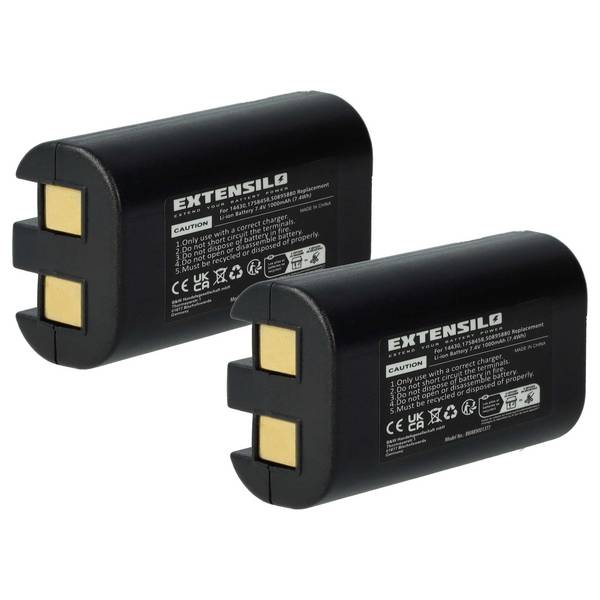 EXTENSILO 2x Akku kompatibel mit Rhino 5200 | Drucker Kopierer Scanner Etiketten-Drucker (1000 mAh, 7,4 V, Li-Ion)