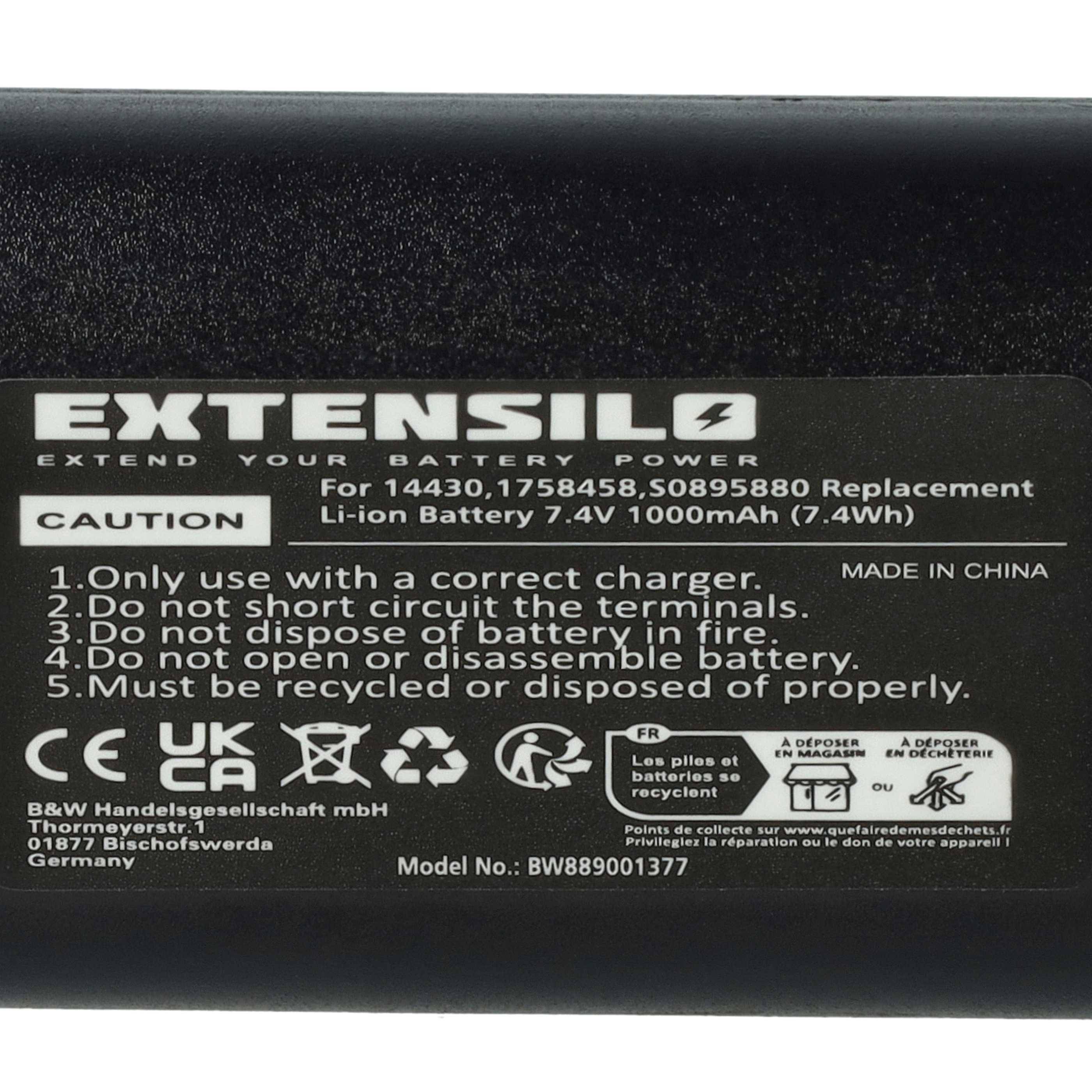EXTENSILO 2x Akku kompatibel mit Rhino 5200 | Drucker Kopierer Scanner Etiketten-Drucker (1000 mAh, 7,4 V, Li-Ion)-4
