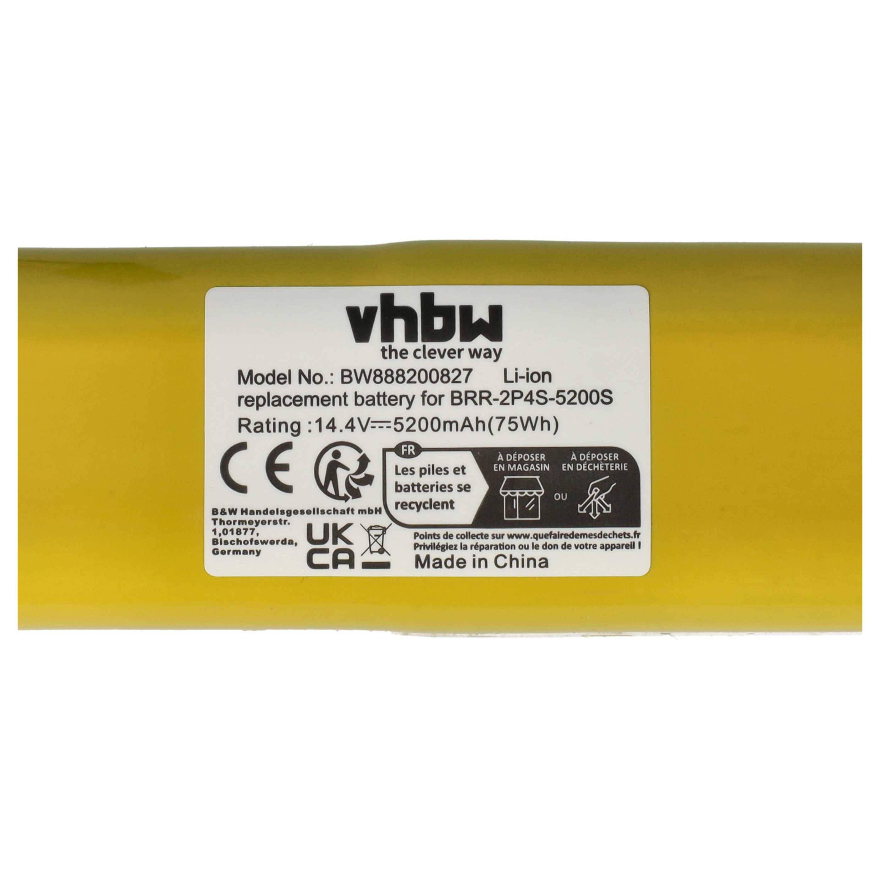 vhbw Akku Ersatz für Xiaomi BRR-2P4S-5200S | P2008-4S2P-MMBK, STYTJ01ZHM, STYTJ02ZHM für Home Cleaner Heimroboter (5200-4