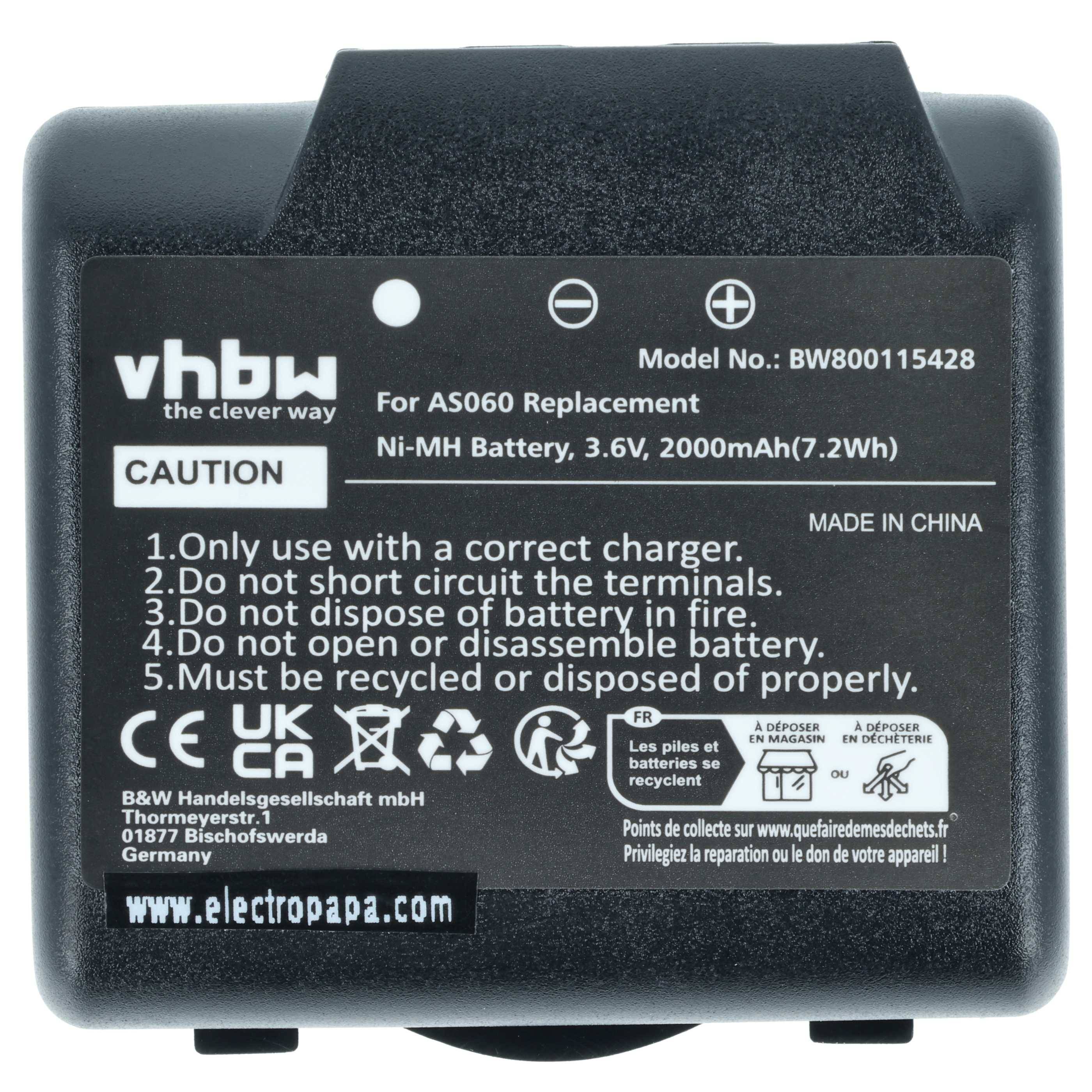 vhbw Akku Ersatz für IMET AS083 | AS060 für Industrie-Funkfernsteuerung Fernbedienung (2000 mAh, 3,6 V, NiMH) - Schwarz-3