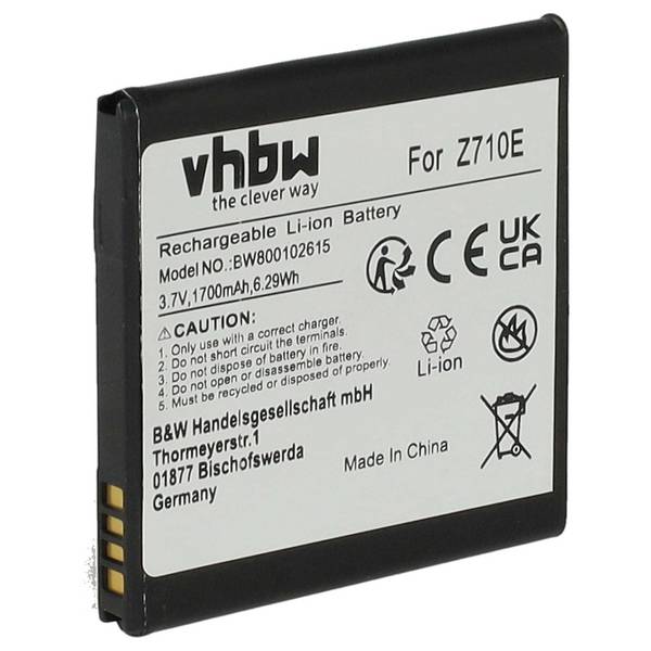 vhbw Akku Ersatz für HTC BG86100 | BI39100, BA-S780, BA-S680, BI93100, BG58100 für Handy Smartphone Telefon (1700 mAh, 3