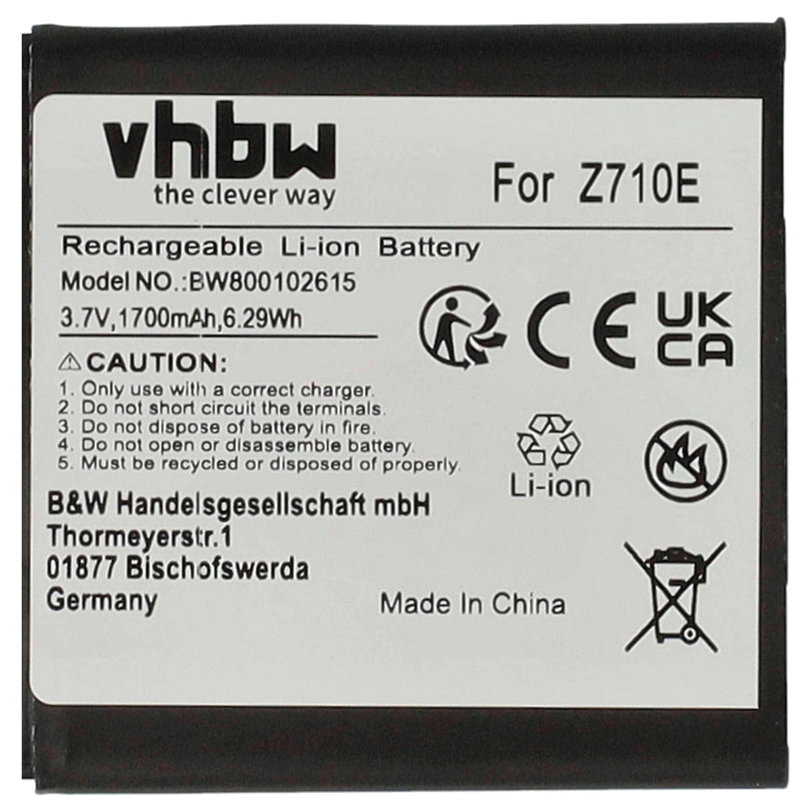 vhbw Akku Ersatz für HTC BG86100 | BI39100, BA-S780, BA-S680, BI93100, BG58100 für Handy Smartphone Telefon (1700 mAh, 3-4