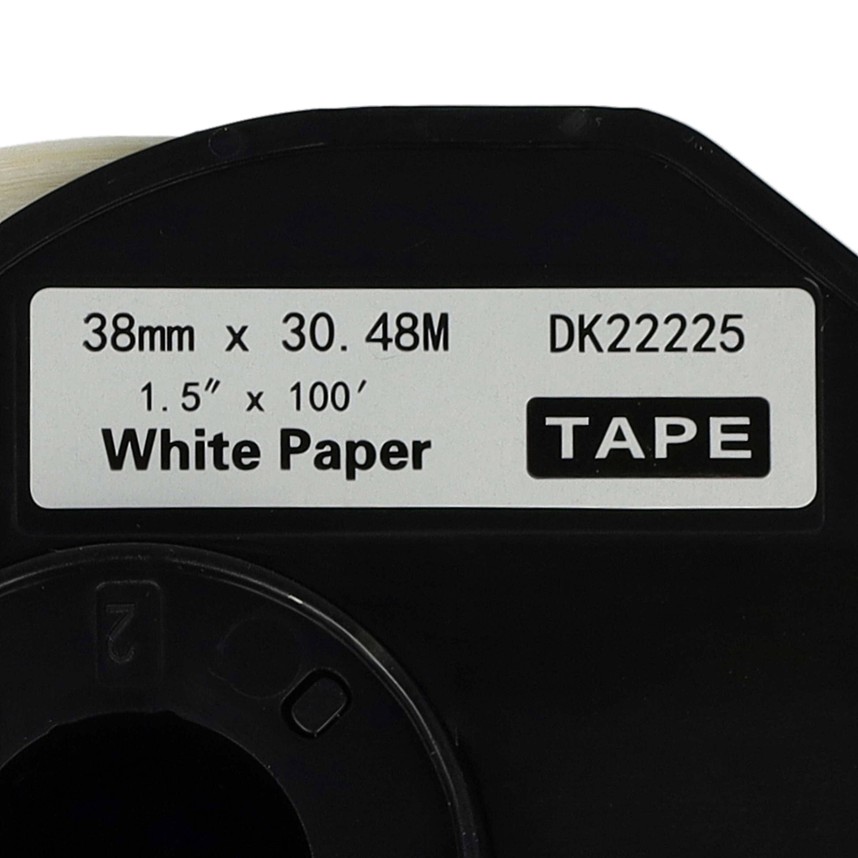 vhbw 5x Etiketten-Rolle mit Halter 38mm x 30,48m (1 Etikette) kompatibel mit Brother PT QL650TD, QL-700, QL-710-4