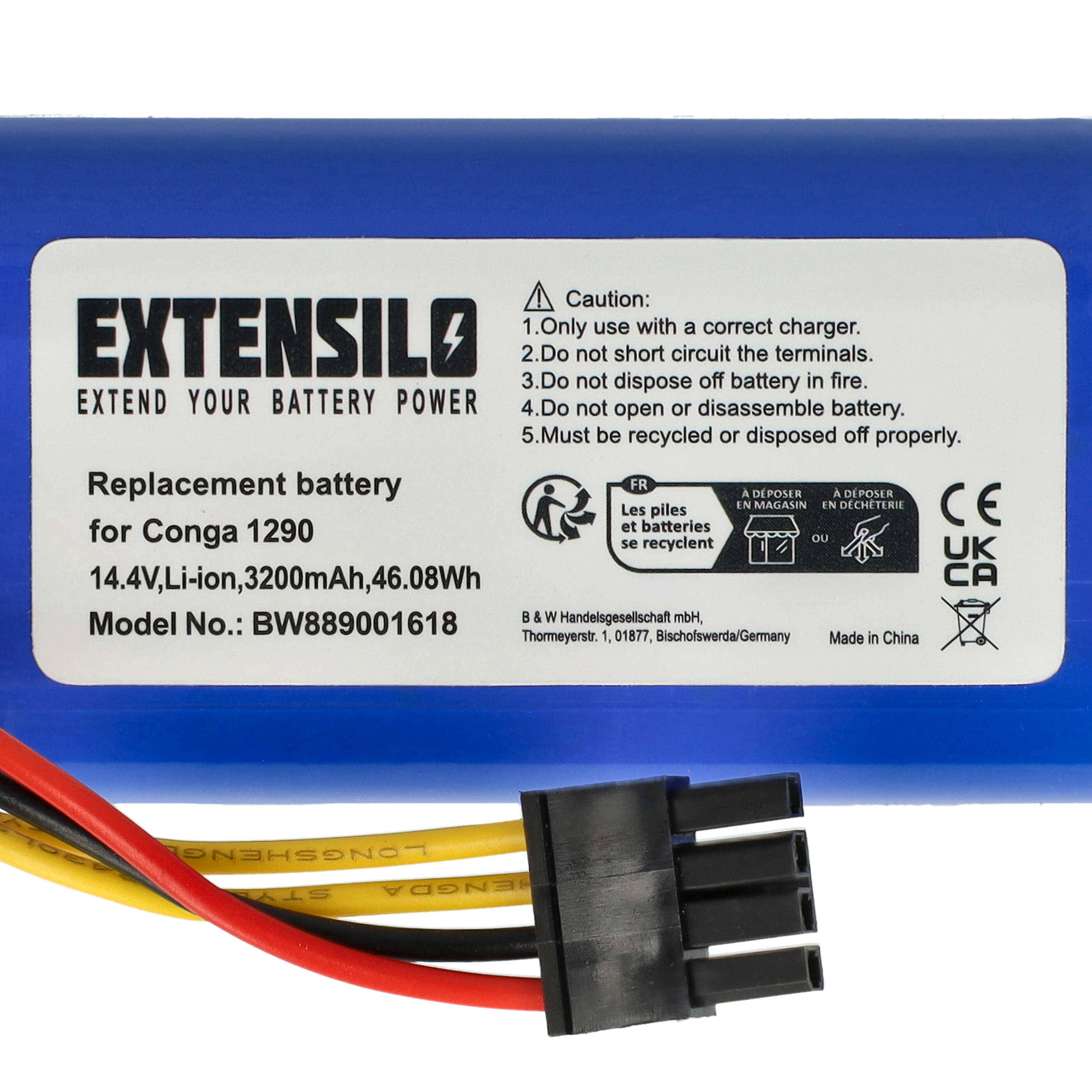 EXTENSILO Akku kompatibel mit Blaupunkt BlueBot XSmart BPK-VCBB1XVB | BlueBot XSmart BPK-VCBB1XTE Saugroboter (3200 mAh-4
