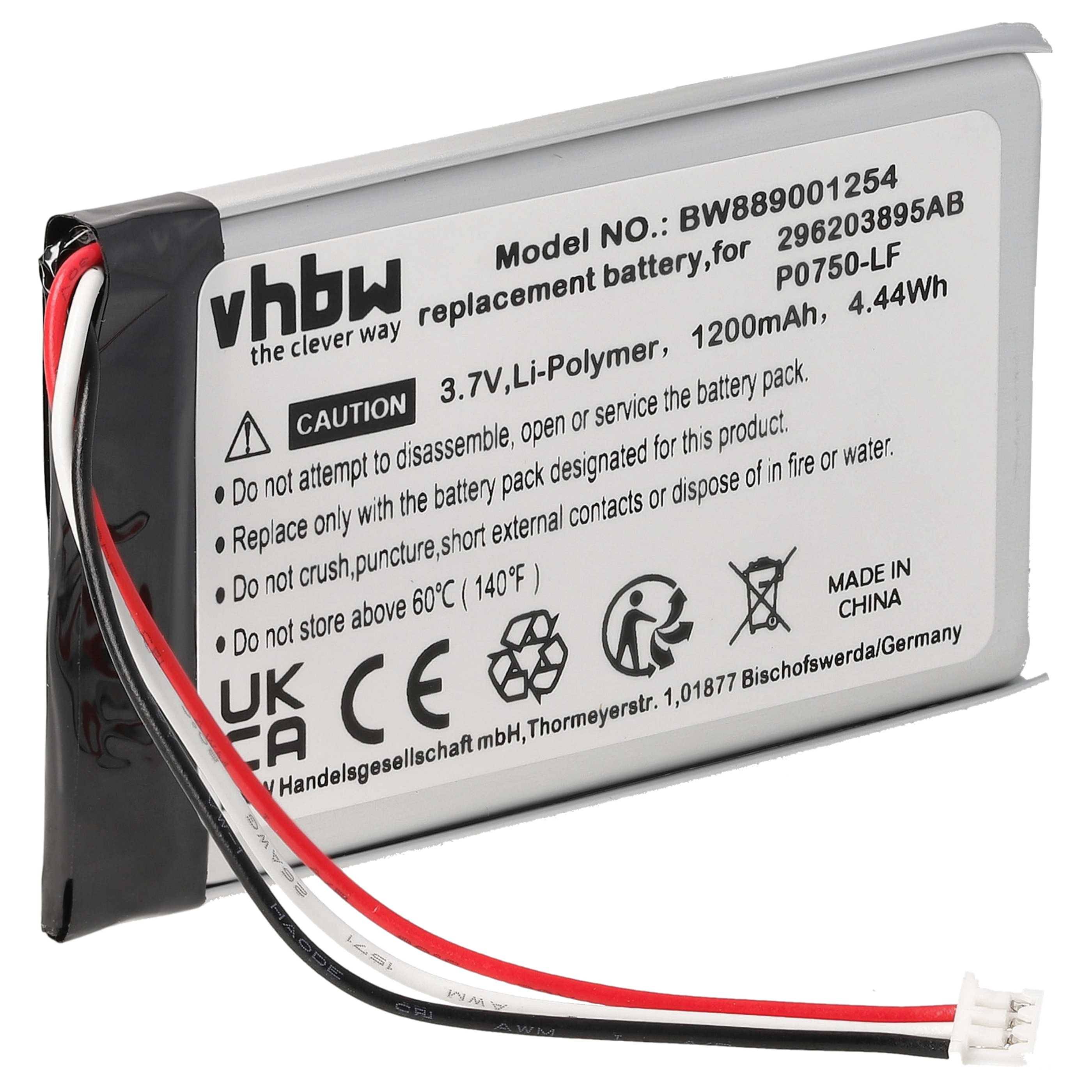 vhbw Akku kompatibel mit Ingenico Link 2500 Kartenleser | NFC Smart Card Reader, Lesegerät (1200 mAh, 3,7 V, Li-Polymer)-0
