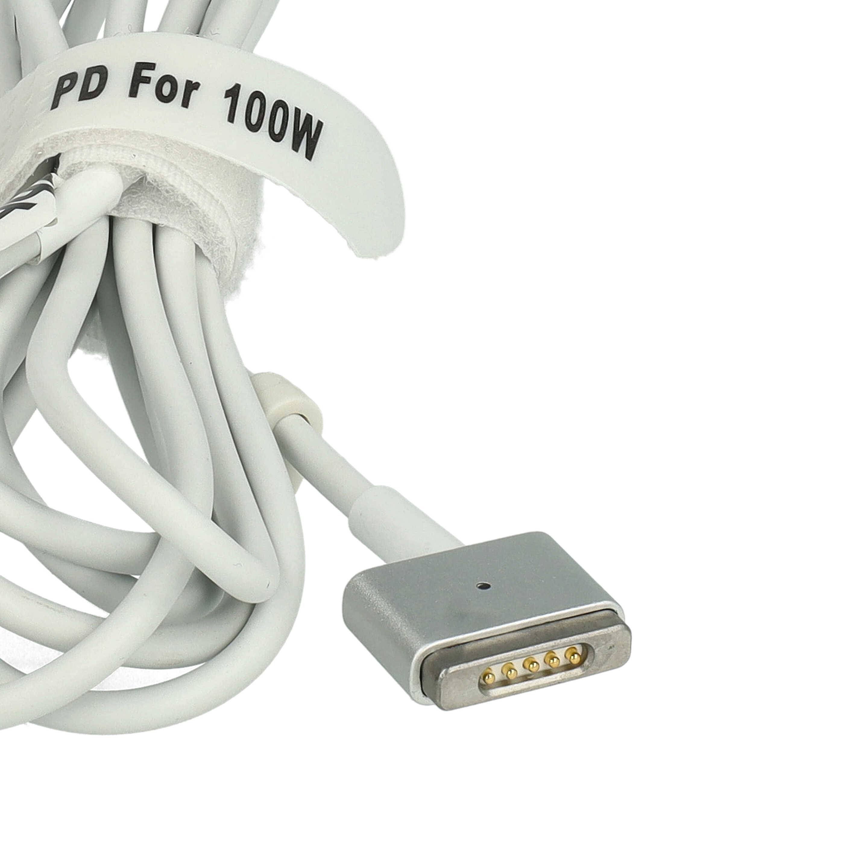 vhbw Adapterkabel USB Typ C auf MagSafe 2 kompatibel mit Apple Macbook Pro 17" (Ende 2012 - 2017) Notebook, Laptop - 170-4