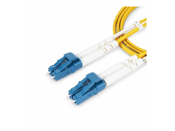 StarTech.com 2m (6.6ft) LC to LC (UPC) OS2 Single Mode Duplex Fiber Optic Cable, 9/125µm, Laser Optimized, 10G, Bend Ins