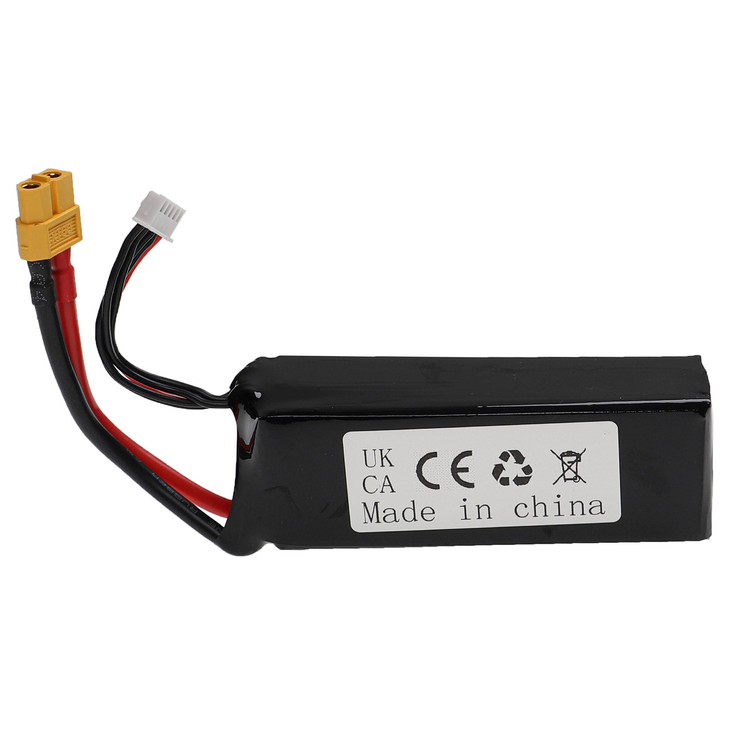 vhbw Akku kompatibel mit XT60 Stecker für Modellbau z.B. Racing Car | Helikopter, Flugzeug (2200mAh, 14,8V, Li-Polymer-1