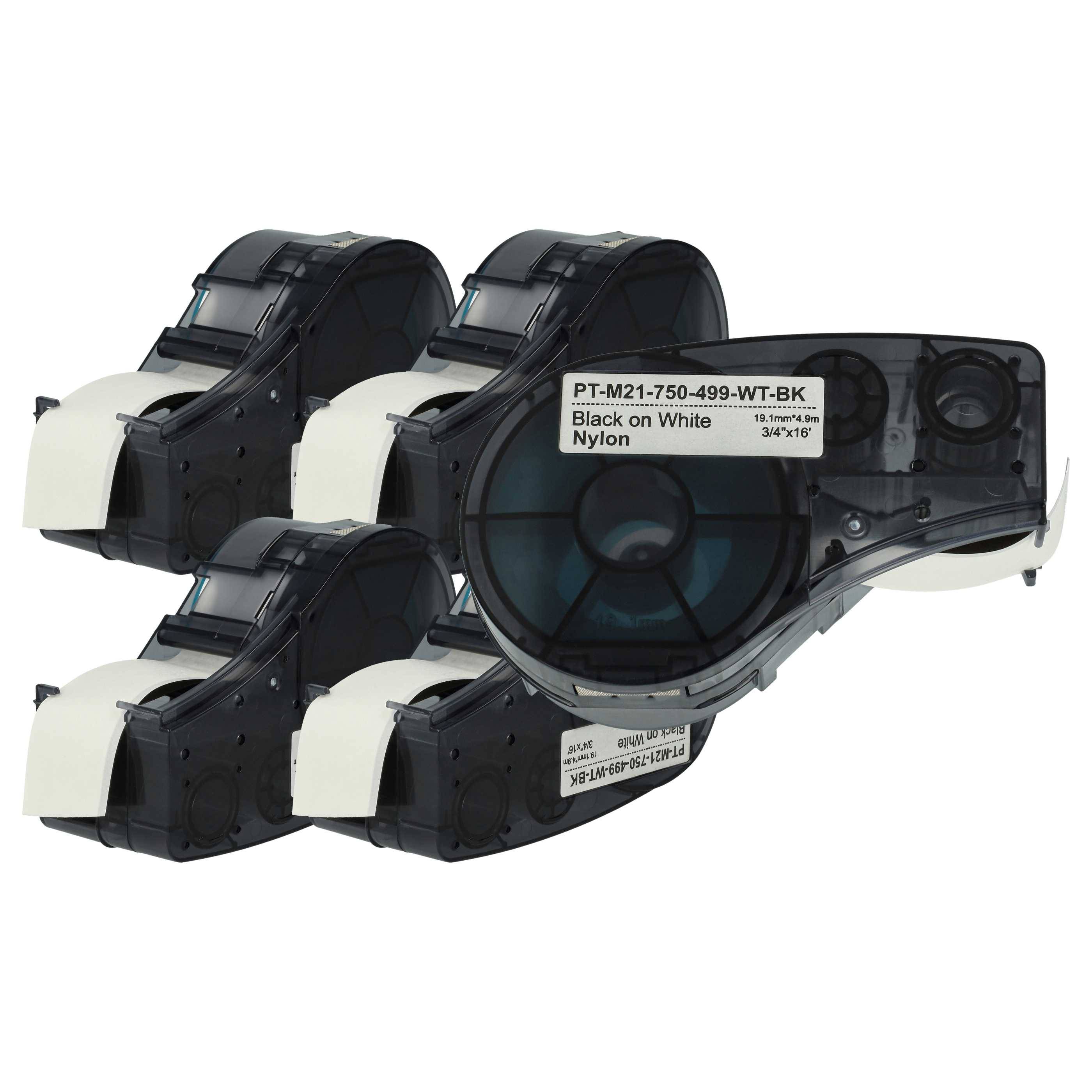 vhbw 5x Schriftband-Kassette kompatibel mit Brady BMP21-LAB | IDPAL, M210, LABPAL, BMP21 Plus Etiketten-Drucker 6,4m x-0