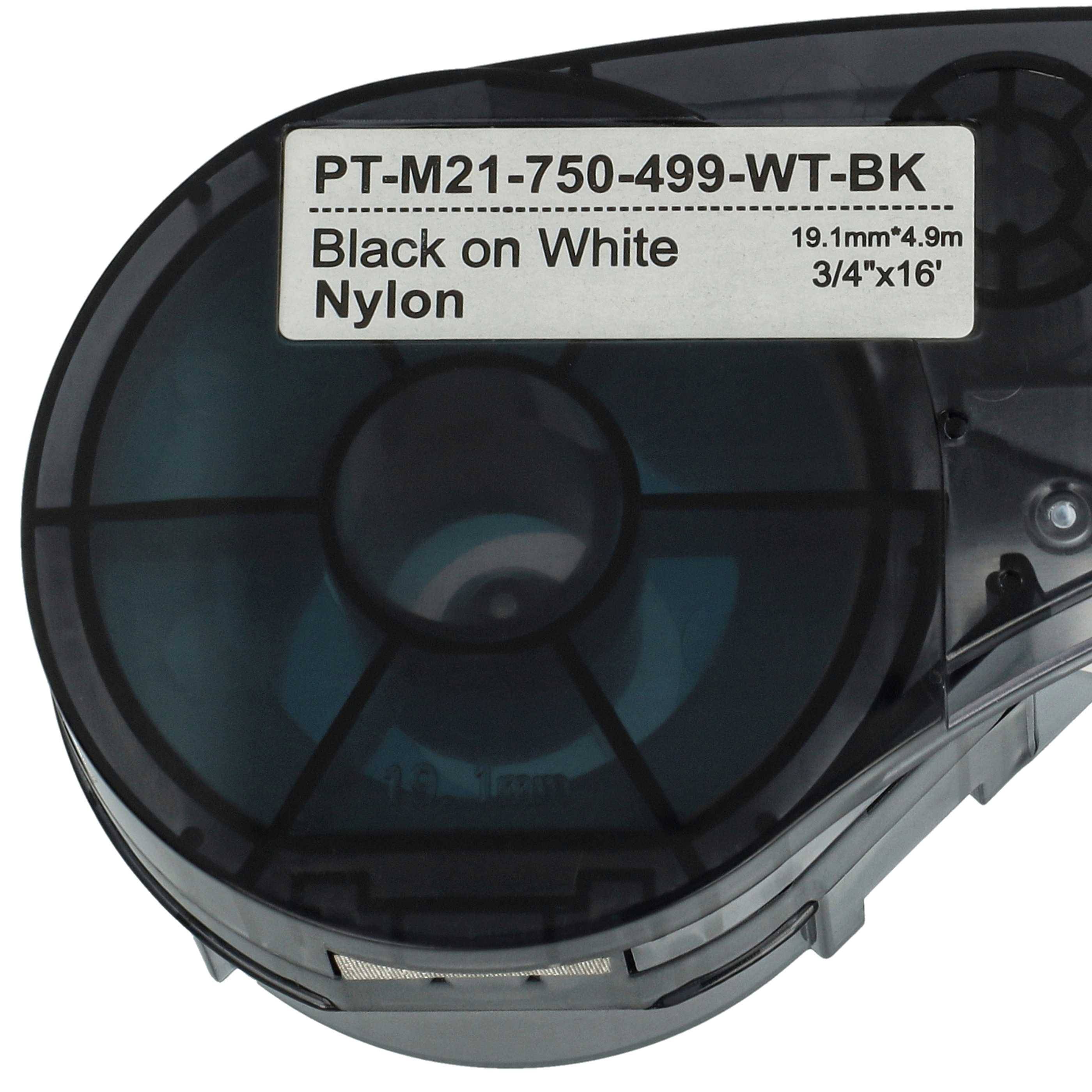 vhbw 5x Schriftband-Kassette kompatibel mit Brady BMP21-LAB | IDPAL, M210, LABPAL, BMP21 Plus Etiketten-Drucker 6,4m x-4