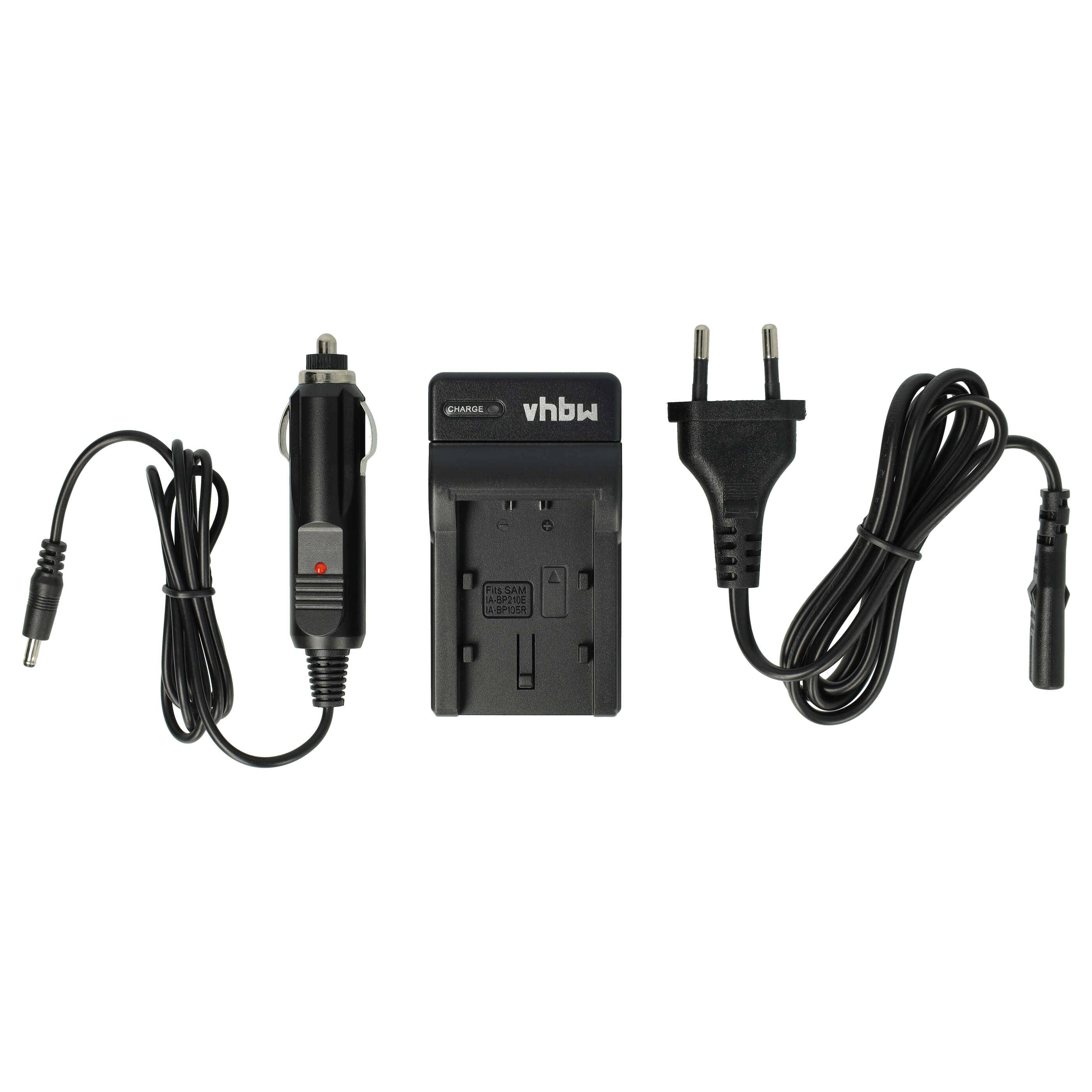 vhbw Ladegerät kompatibel mit Samsung HMX-S10BN | HMX-H320BP, HMX-S10 Kamera Camcorder/Akku - Ladeschale, Kfz-Adapter-0