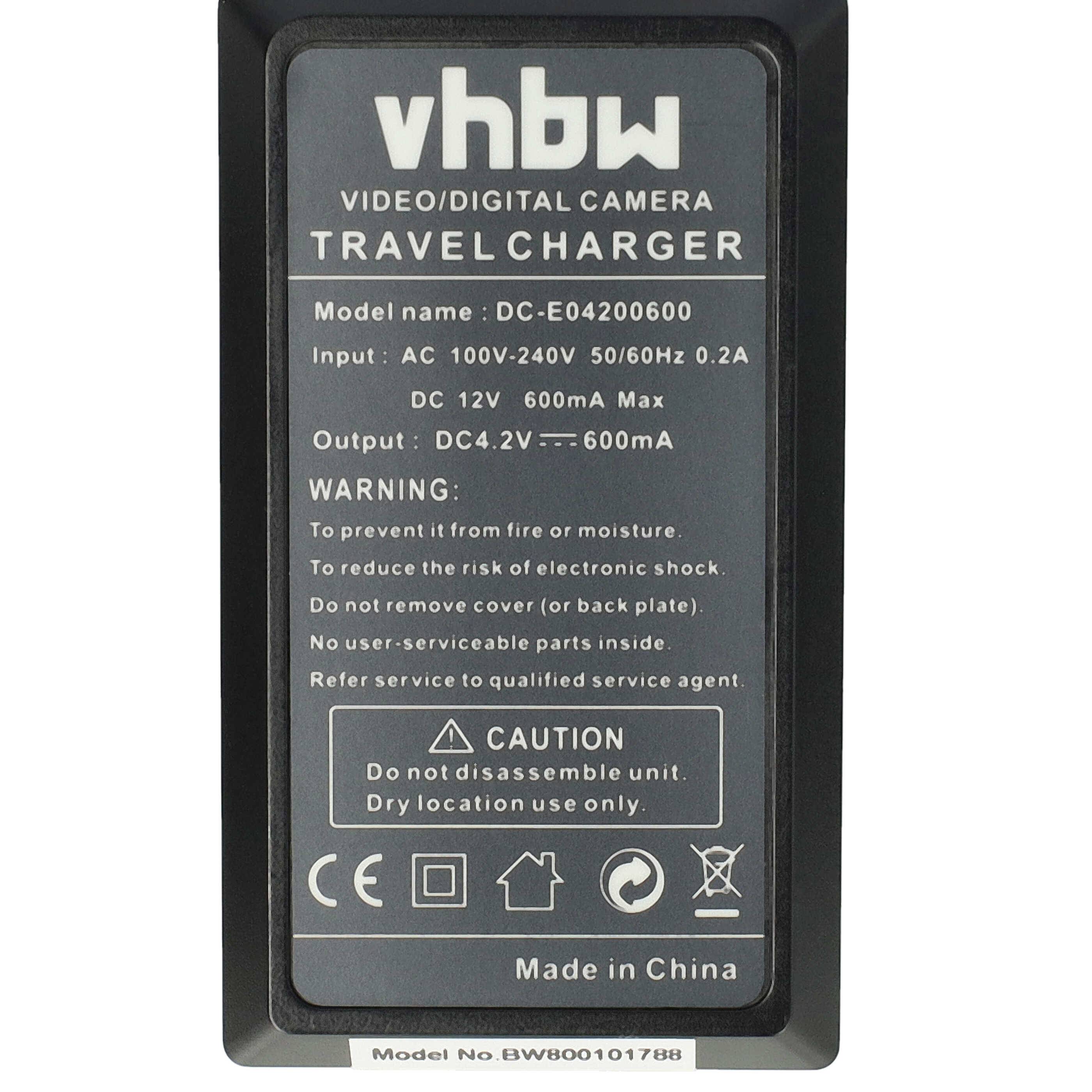 vhbw Ladegerät kompatibel mit Samsung HMX-S10BN | HMX-H320BP, HMX-S10 Kamera Camcorder/Akku - Ladeschale, Kfz-Adapter-4