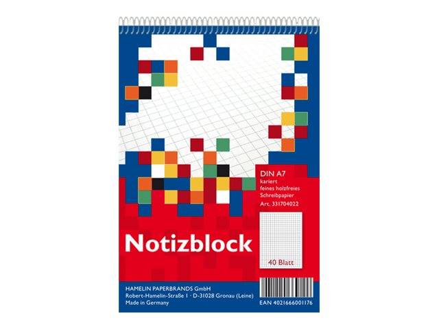 ELBA - Landré - Notizblock - Spiralbindung - A7 - 40 Blatt-0