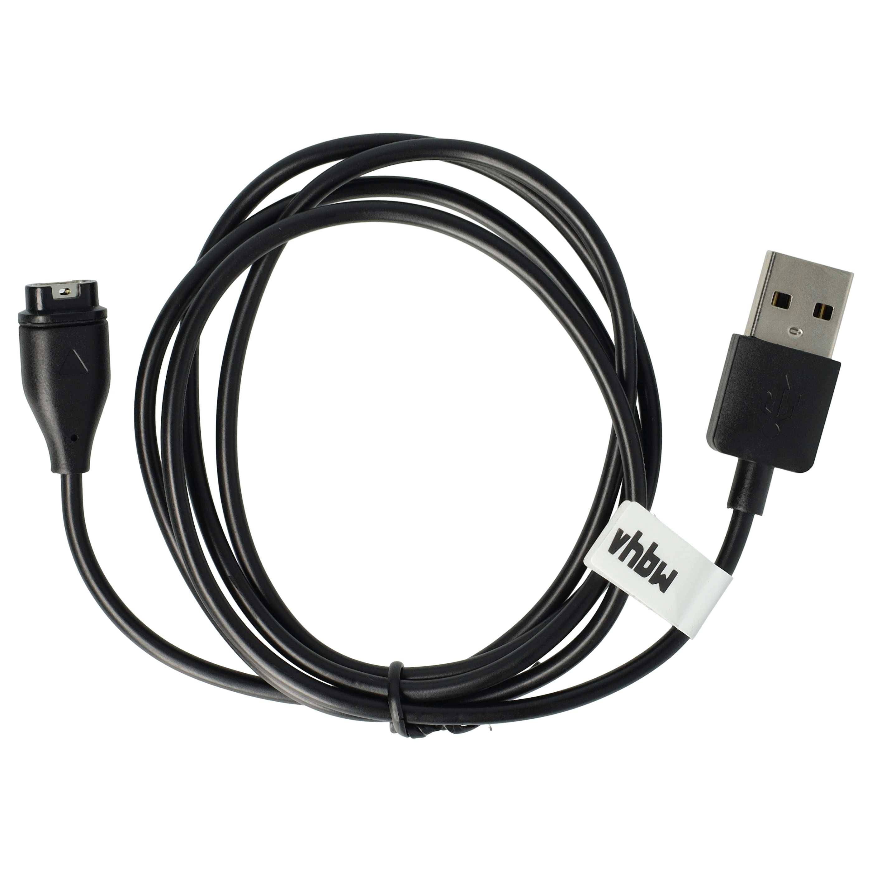 vhbw USB Ladekabel kompatibel mit Garmin Fenix 7/7S/7X | 6/ 6S / 6x Smartwatch Fitnesstracker - Ladestation Schwarz, 100-0