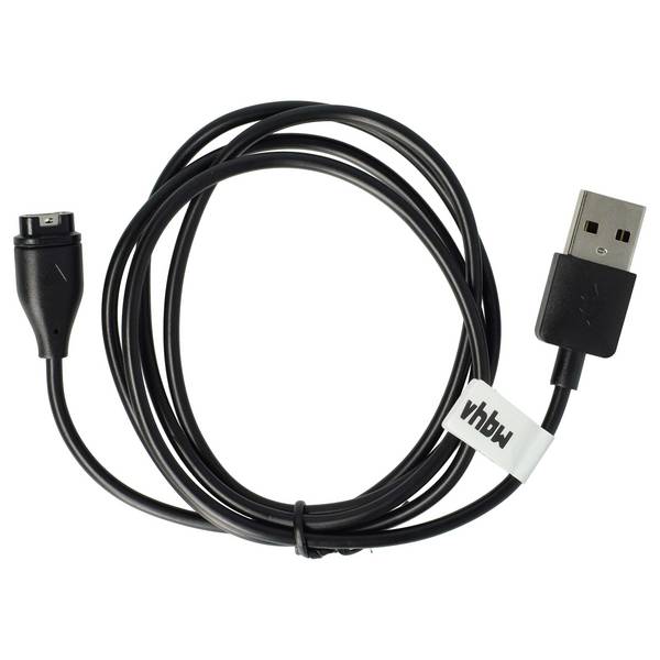 vhbw USB Ladekabel kompatibel mit Garmin Fenix 7/7S/7X | 6/ 6S / 6x Smartwatch Fitnesstracker - Ladestation Schwarz, 100