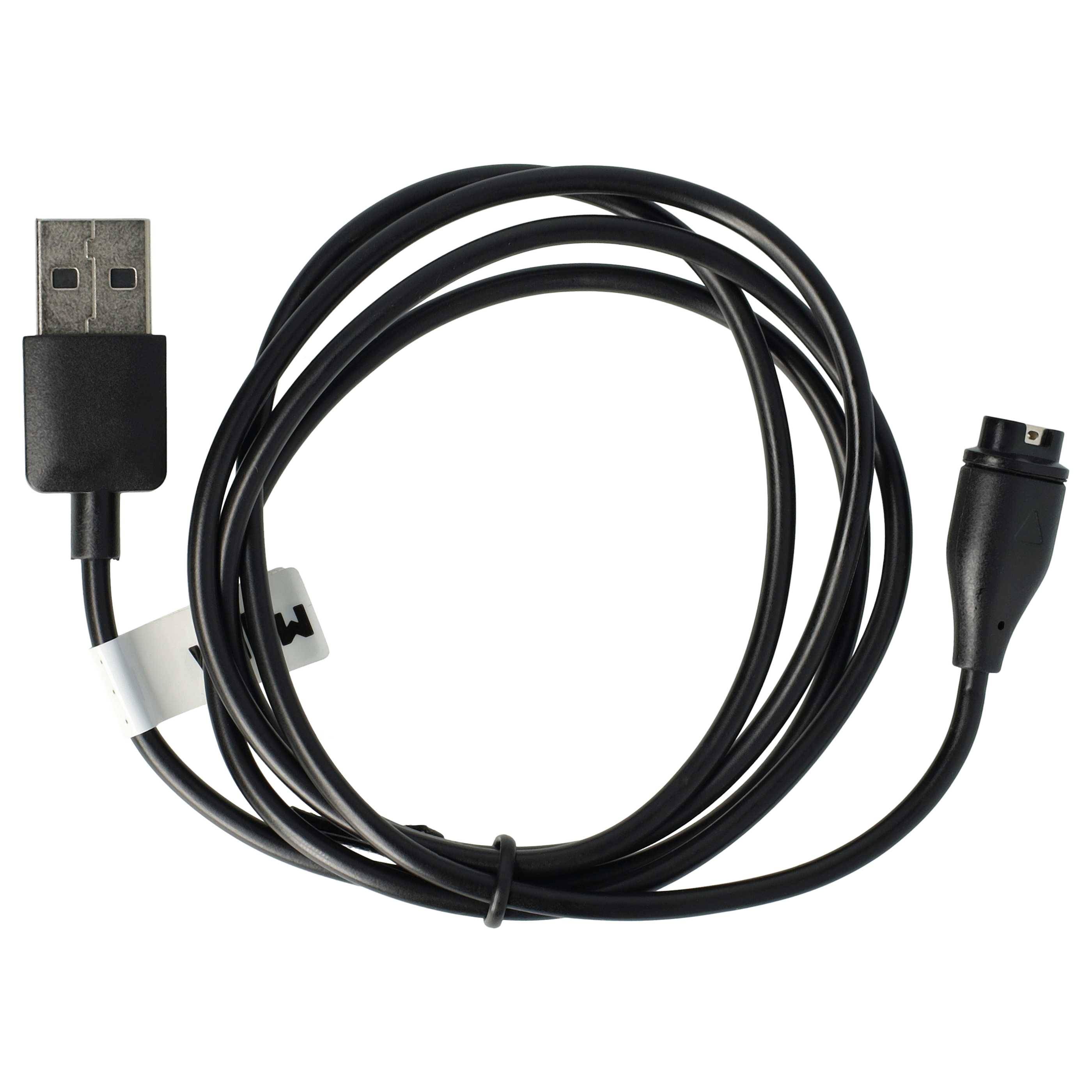 vhbw USB Ladekabel kompatibel mit Garmin Fenix 7/7S/7X | 6/ 6S / 6x Smartwatch Fitnesstracker - Ladestation Schwarz, 100-1