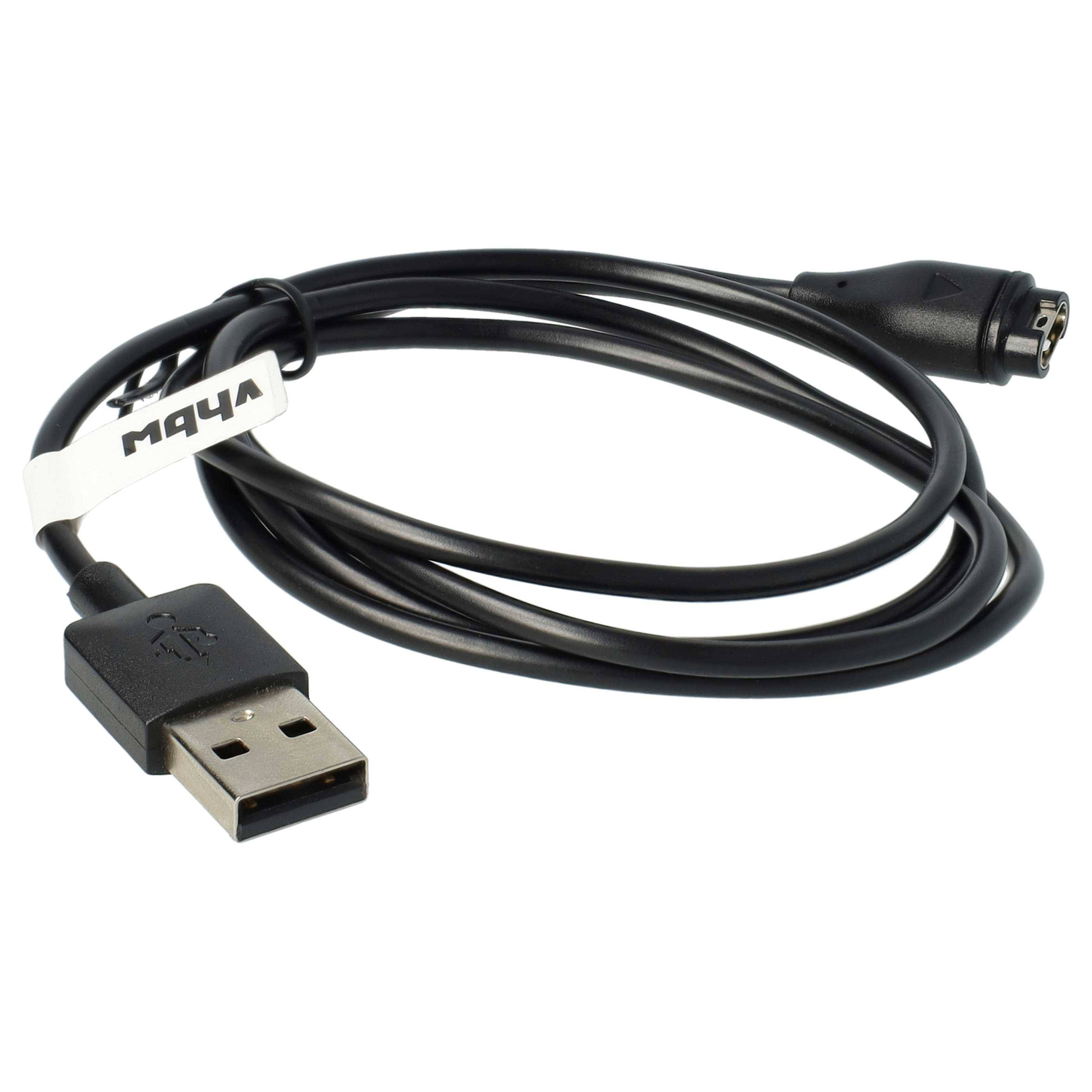 vhbw USB Ladekabel kompatibel mit Garmin Fenix 7/7S/7X | 6/ 6S / 6x Smartwatch Fitnesstracker - Ladestation Schwarz, 100-2