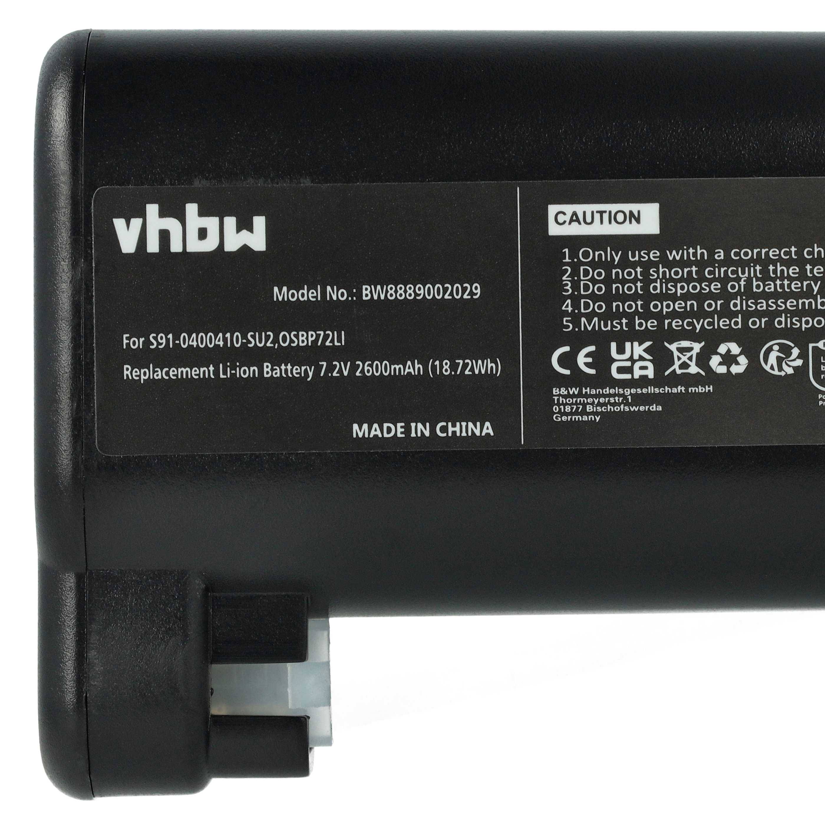 vhbw Akku kompatibel mit Electrolux ERV7210TG | PI91-5BSM, PI81-45WN, ERV7200DB, ERV5210TG Saugroboter (2600 mAh, 7,2 V-4