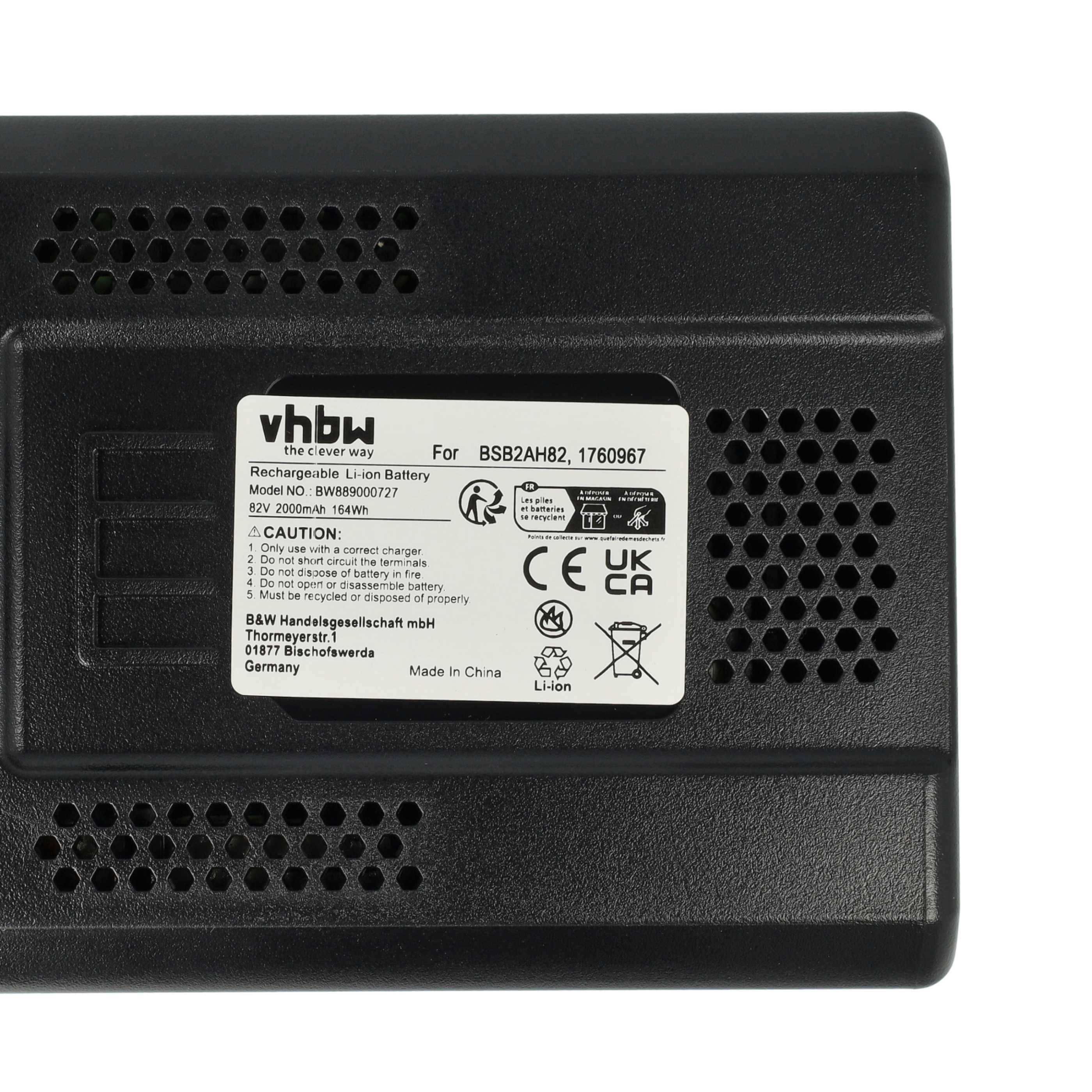 vhbw 2x Akku kompatibel mit Greenworks 80V GD80CS50 | 80V GD80HT, EDA75, GBL80320, 80V GD80BL, GCS80420 Rasenmäher-2