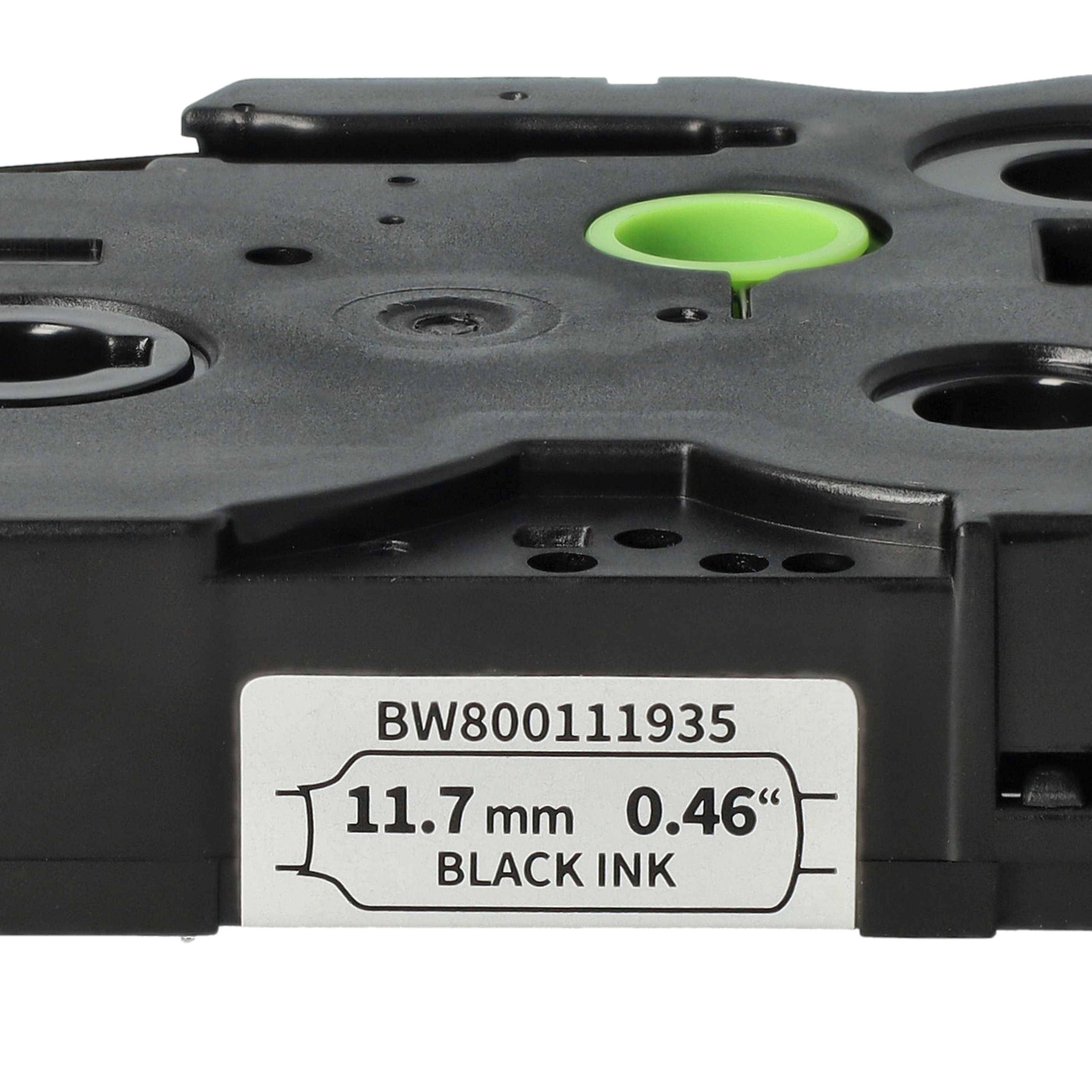 vhbw Schriftband-Kassette kompatibel mit Brother P-Touch PT-9700 Etiketten-Drucker 1,5m x 11,7mm Schwarz auf Weiß-4