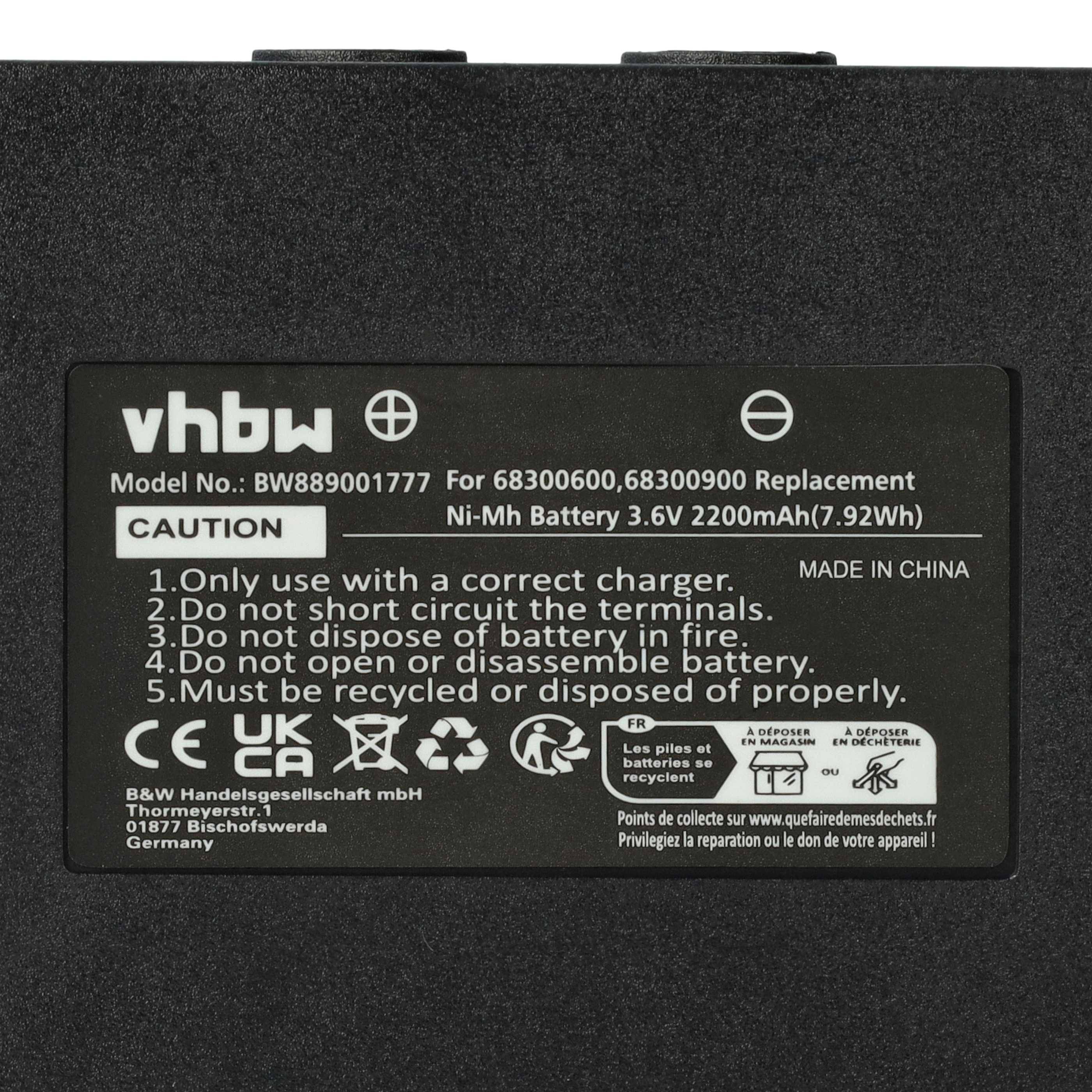 vhbw Akku Ersatz für Abitron KH68300990 | EX2-22 für Industrie-Funkfernsteuerung Fernbedienung (2200 mAh, 3,6 V, NiMH) --3