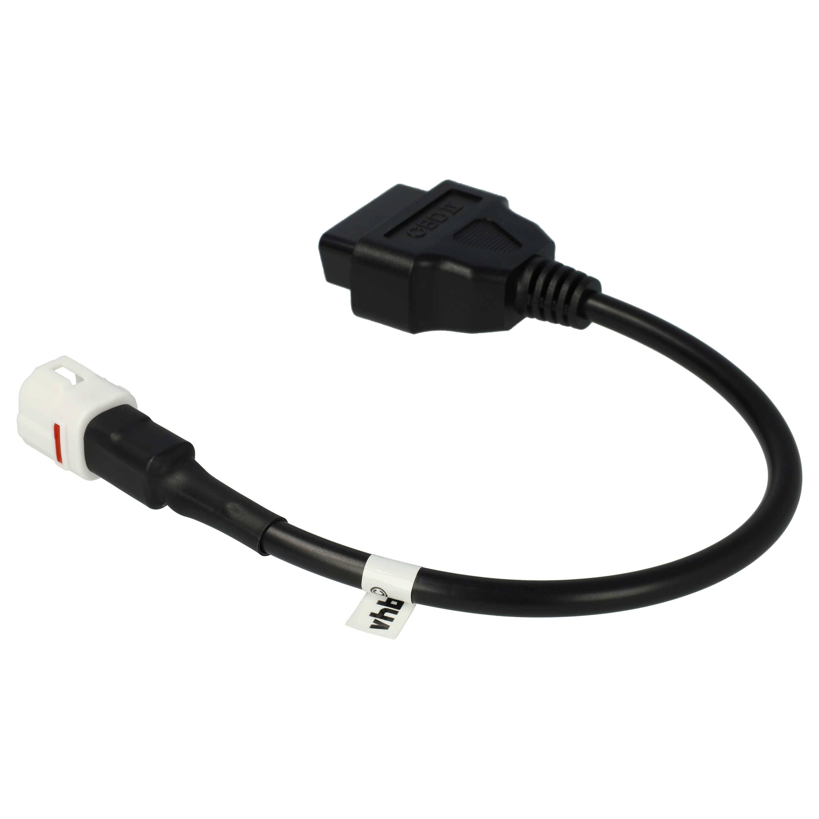 vhbw OBD Adapter OBD2 4Pin auf OBD2 16Pin kompatibel mit Yamaha YZF R6 (ab 2016) Motorrad, Roller - 30 cm-3
