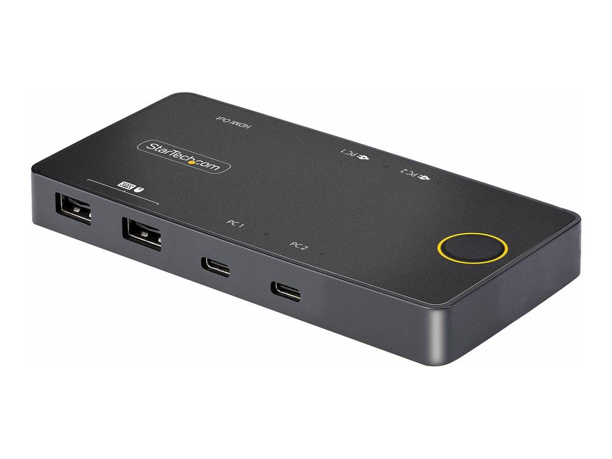StarTech.com 2-Port USB-C KVM Switch, Single-4K 60Hz HDMI Monitor, Dual-100W Power Delivery Pass-through Ports, Bus Powe-1
