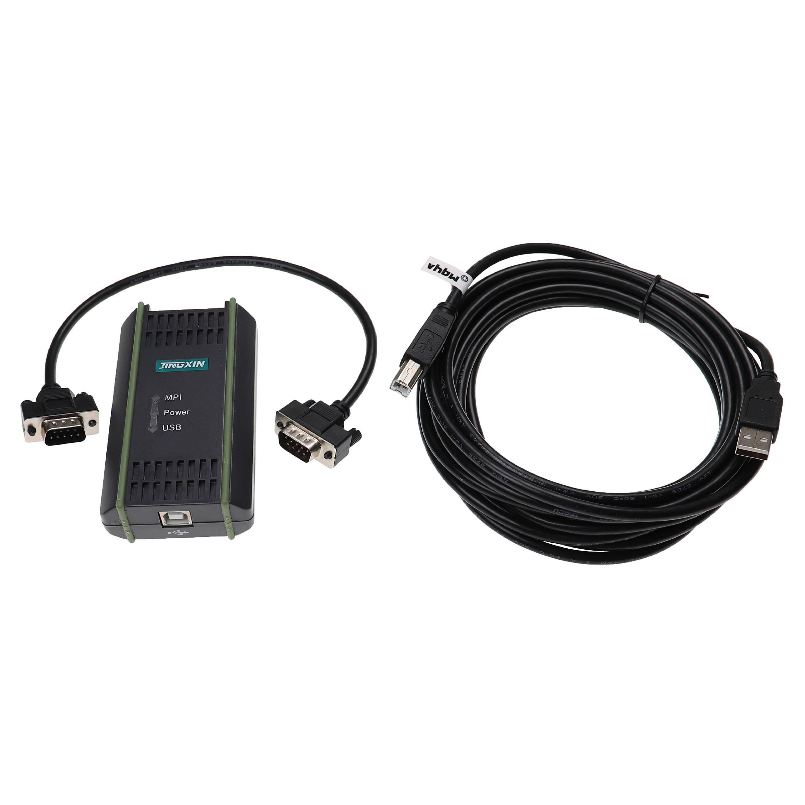 vhbw USB-MPI Programmierkabel kompatibel mit Siemens Simatic S7-200 | S7-300, S7-400 Steuerungssystem - Verbindungskabel-1
