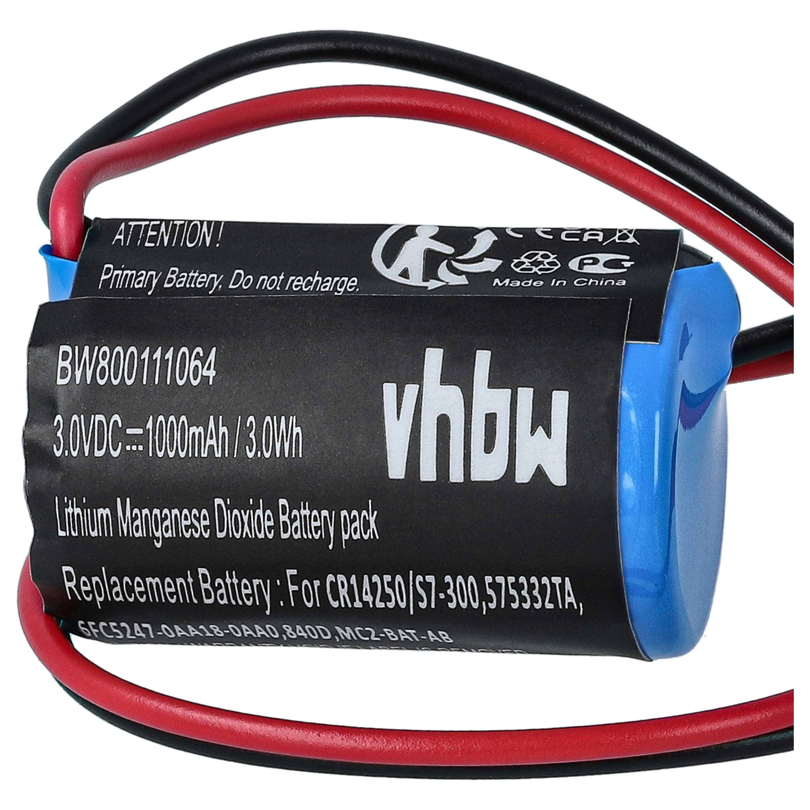 vhbw Batterie Ersatz für Siemens 6ES5980-0MB11 | 575332TA, 146881, 575332 TA, 575332, 143467 für Steuereinheit (900 mAh-4