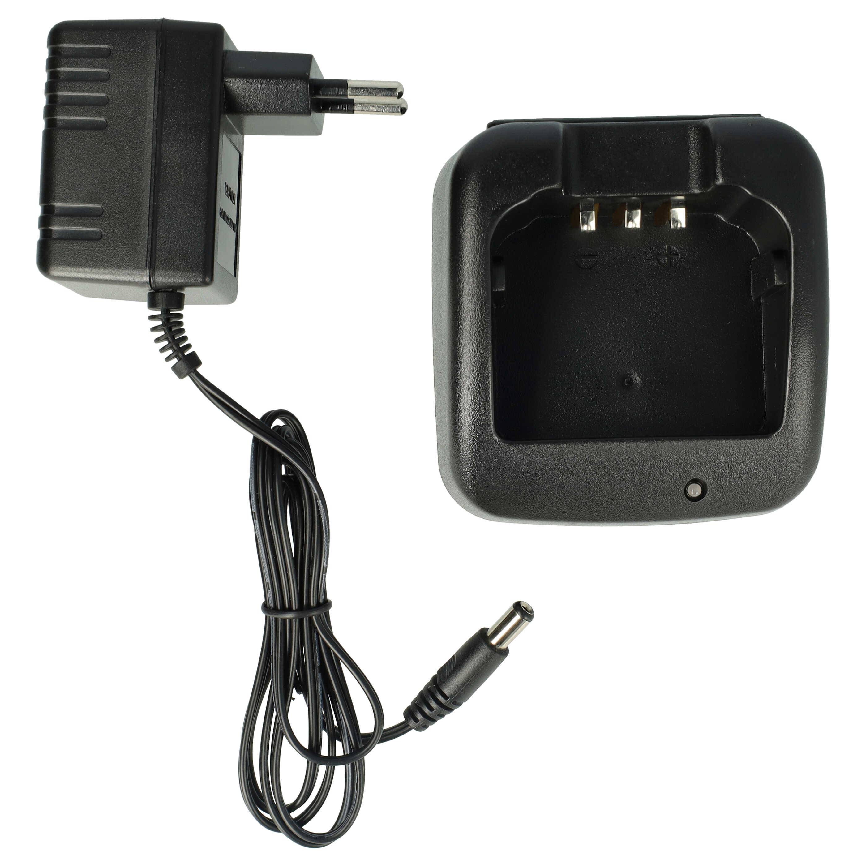 vhbw Ladegerät kompatibel mit Icom IC-F14S | IC-A14S, IC-F15, IC-F14, IC-A14 Funkgerät-Akkus - Ladestation + Netzteil, 9-0