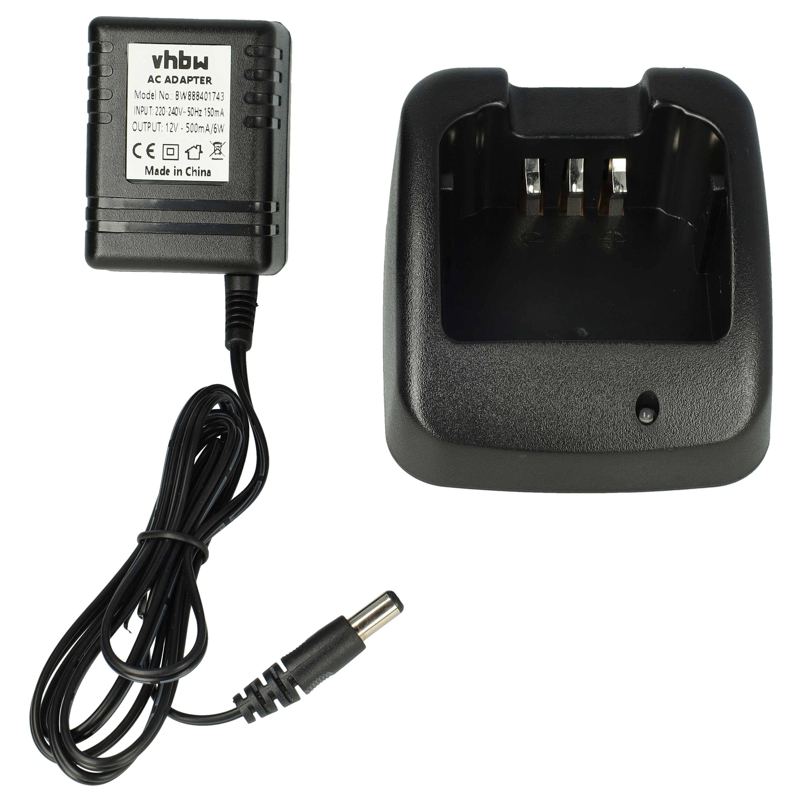 vhbw Ladegerät kompatibel mit Icom IC-F14S | IC-A14S, IC-F15, IC-F14, IC-A14 Funkgerät-Akkus - Ladestation + Netzteil, 9-1