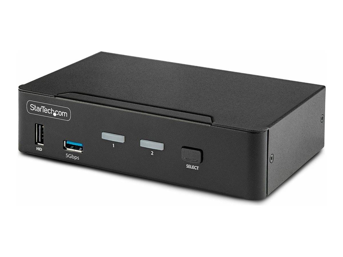 StarTech.com 2-Port DisplayPort KVM Switch, 8K 60Hz / 4K 144Hz, Single Display, DP 1.4, 2x USB 3.0 Ports, 4x USB 2.0 HID-0