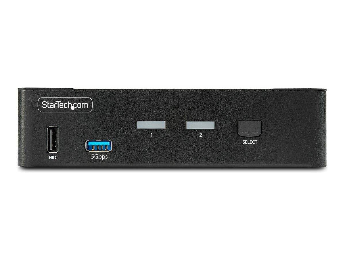 StarTech.com 2-Port DisplayPort KVM Switch, 8K 60Hz / 4K 144Hz, Single Display, DP 1.4, 2x USB 3.0 Ports, 4x USB 2.0 HID-1