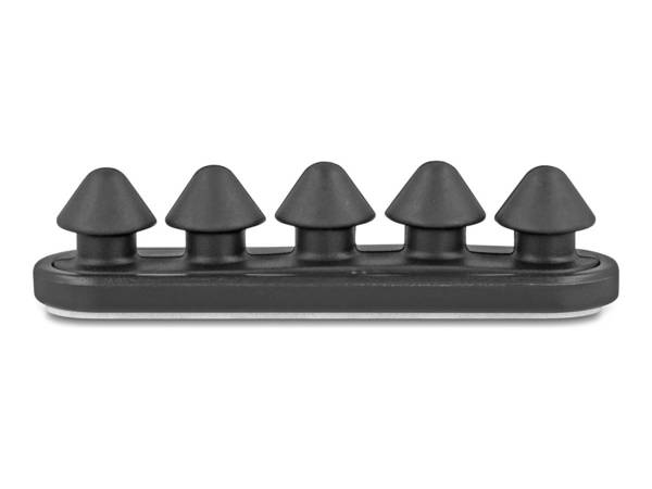 Delock - Kabelhalter - 5 Durchführungen, selbstklebend - Tisch montierbar, Oberfläche montierbar, geeignet für Wandmonta