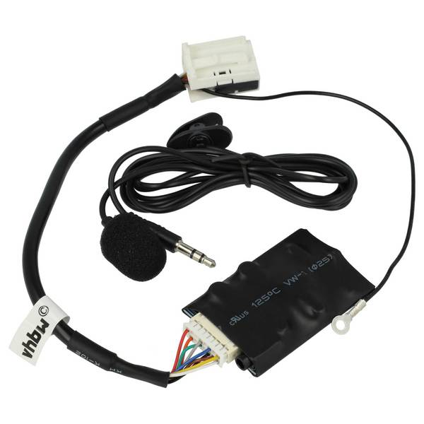 vhbw Bluetooth Adapter kompatibel mit Audi A4/S4 2007-2009 Delta 7 | Delta 6 Autoradio - Inkl. Mikrofon, Klinkenkabel +