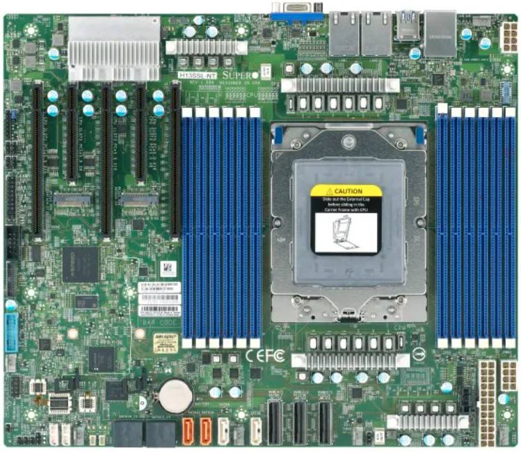 SUPERMICRO H13SSL-NT - Motherboard - ATX - AMD keine CPU - Socket SP5 - USB 3.0 - 2 x 10 Gigabit LAN - Onboard-Grafik (C-2