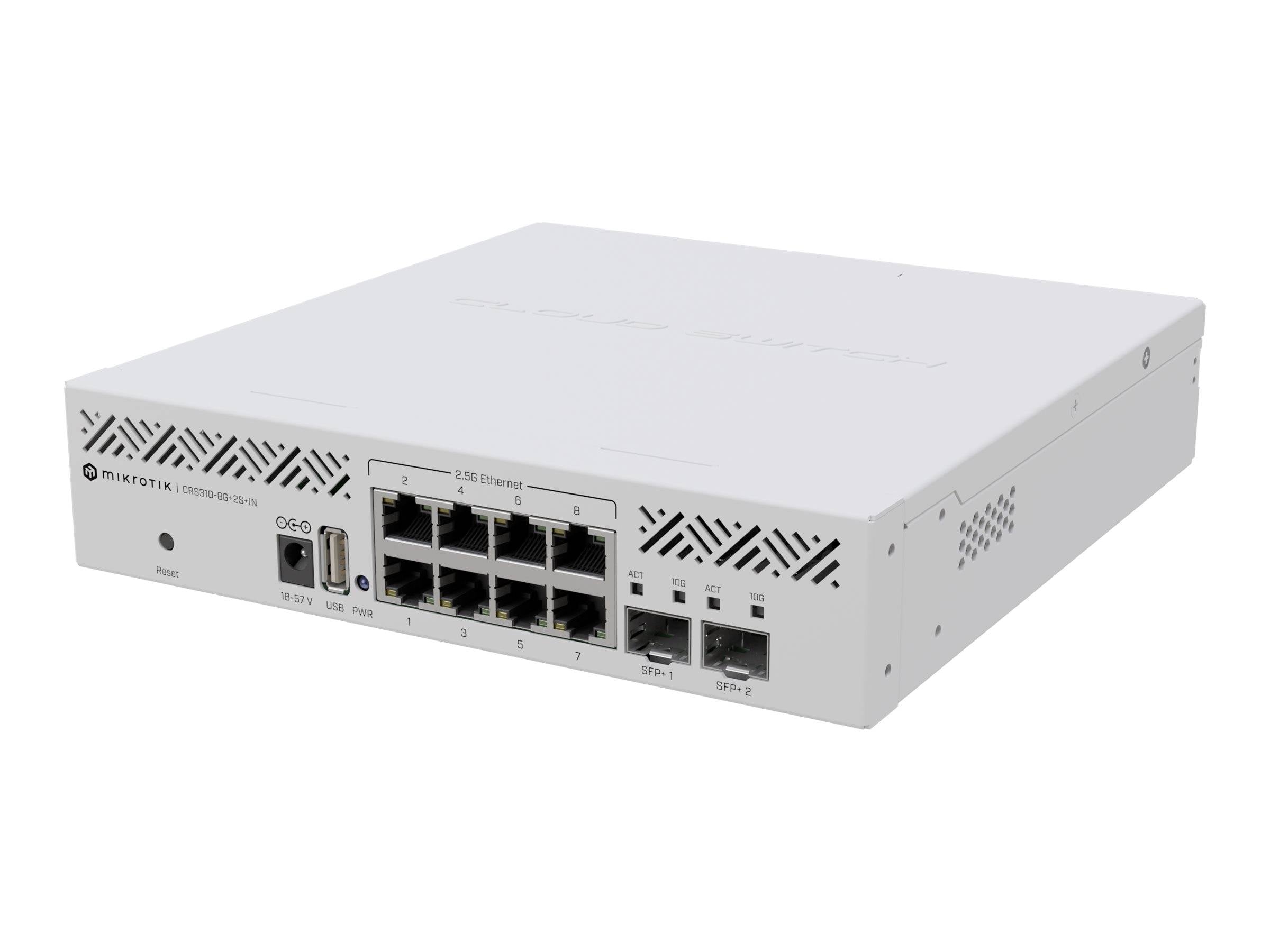 MikroTik CRS310-8G+2S+IN - Switch - L3 - 8 x 2.5GBase-T + 2 x 10 Gigabit SFP+ --0