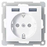 MERTEN MEG2366-0414 Schuko-Steckdose - Schuko-Steckdosen-Einsatz mit USB Ladeger-1