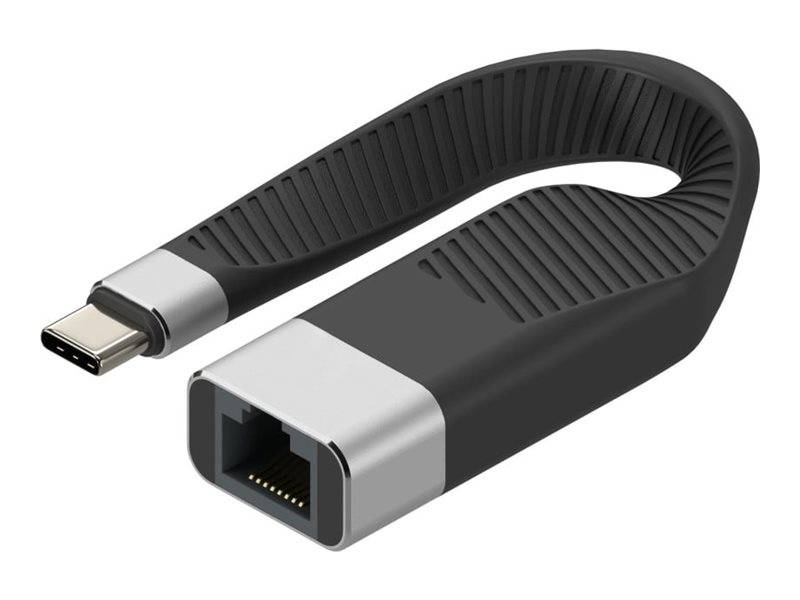 Techly USB-C Stecker auf RJ45-Buchse kurz flaches FPC Kabel - 0,144 m - Ethernet-0