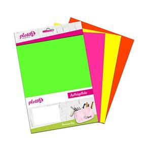 Plottix PremiumFlex Neon Aufbügelfolie 4 St. farbsortiert neon Flex-Folie 20.0 c-0