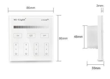 Synergy 21 Fernbedienung Smart Panel single color 4-Zonen*Milight/Miboxer* - Far-2