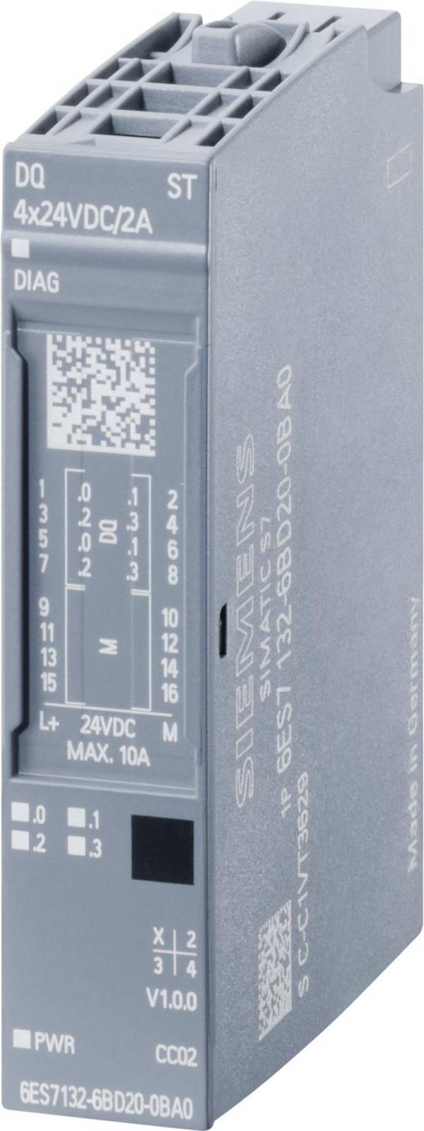 Siemens 6ES7132-6BD20-0BA0 - Innenraum - Mehrfarbig - Deutschland - 37 g - 65 mm