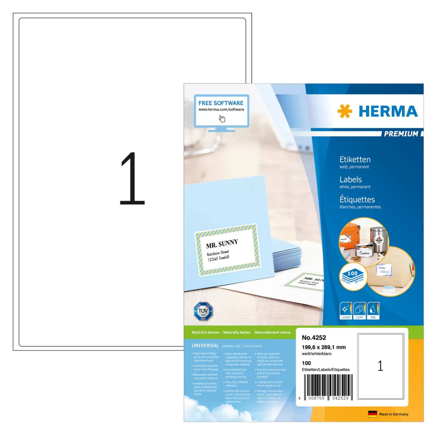 HERMA Premium - Papier - matt - permanent selbstklebend-1