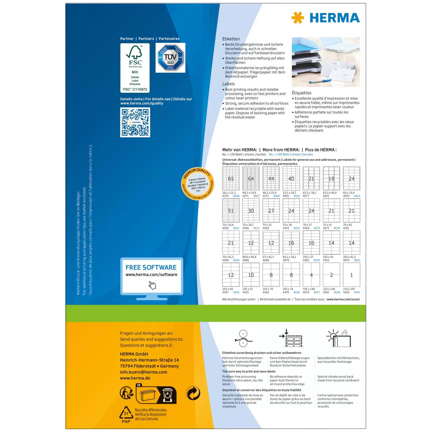 HERMA Premium - Papier - matt - permanent selbstklebend-3